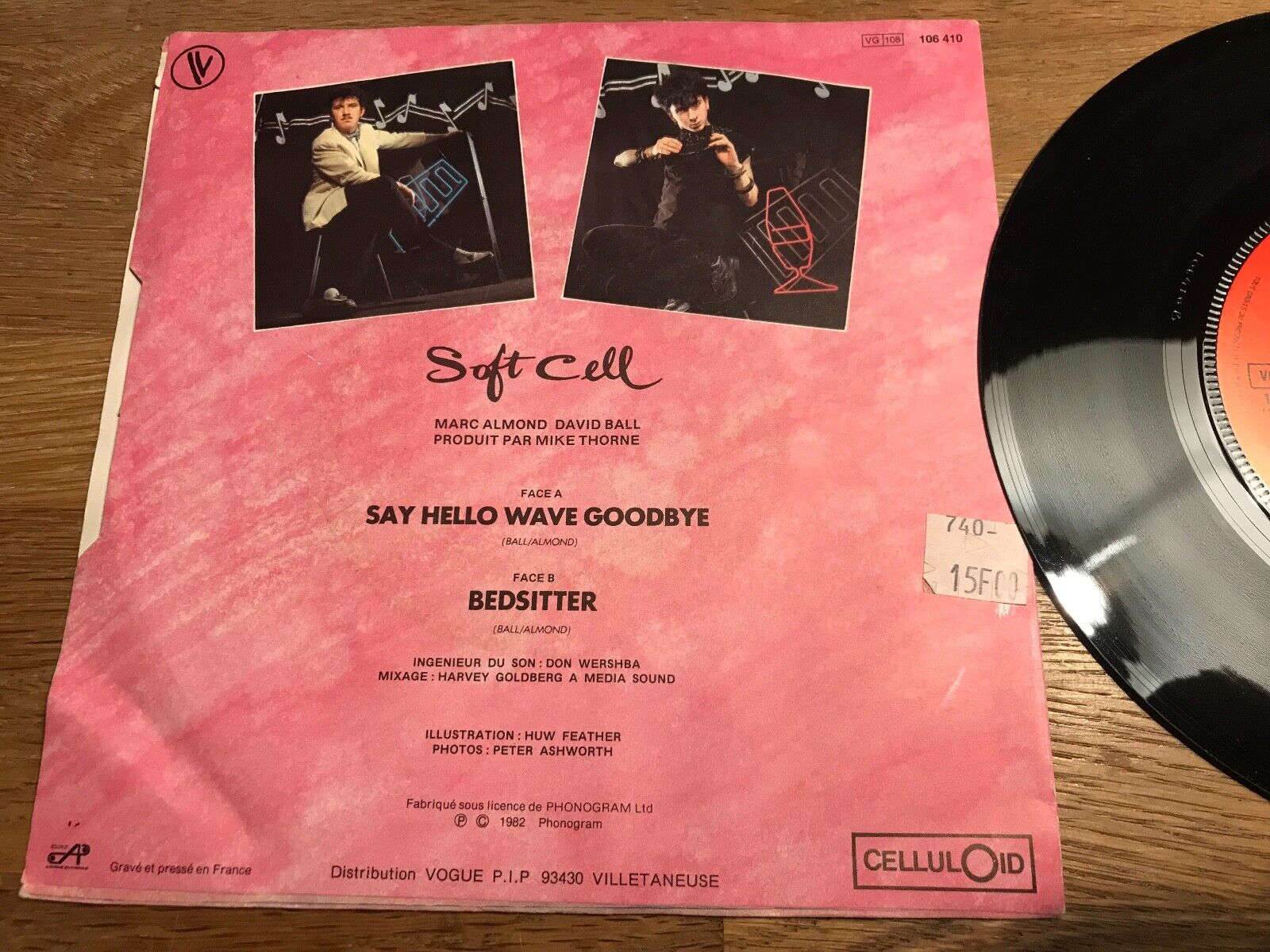 SOFT CELL "SAY HELLO WAVE GOODBYE / BEDSITTER" 1982  SACEM MADE IN FRANCE RARE**