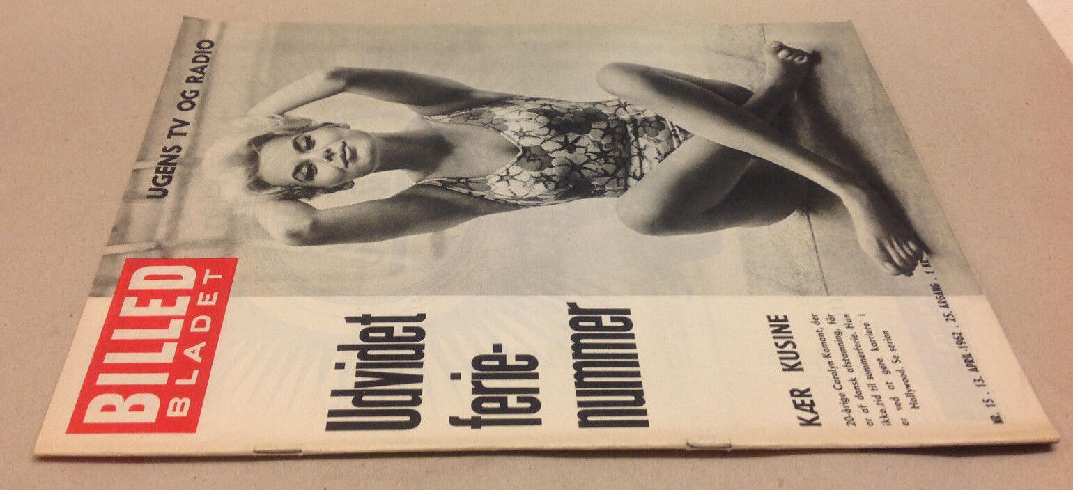 Carolyn Komant Hollywood Star Front Cover Vtg Danish Magazine Billed-Bladet 1962