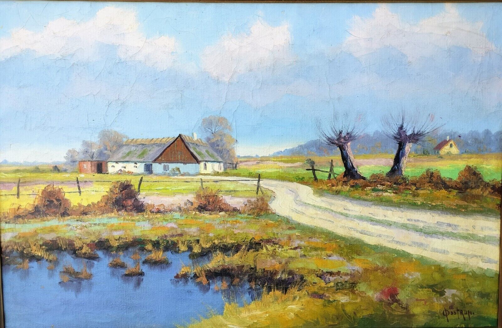 In the country Signed Oil Painting