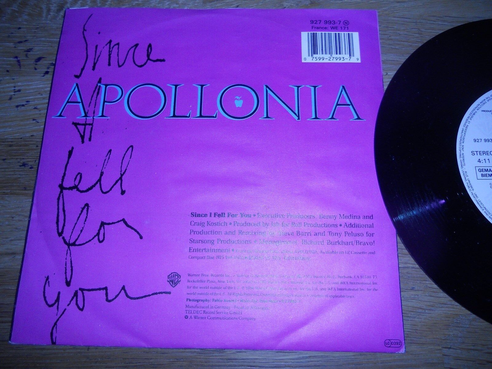 APOLLONIA "SINCE I FELL FOR YOU / THESE BOOTS ARE MADE FOR WALKING" WARNER BROS