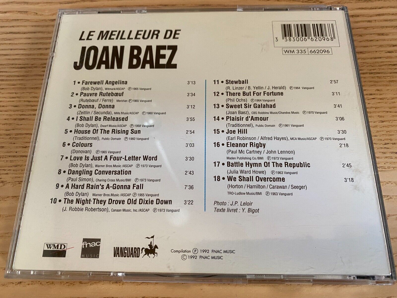 JOAN BAEZ "LE MEILLEUR DE JOAN BAEZ" 1992 FNAC MUSIC 18 TRACKS CD ALBUM FRANCE**