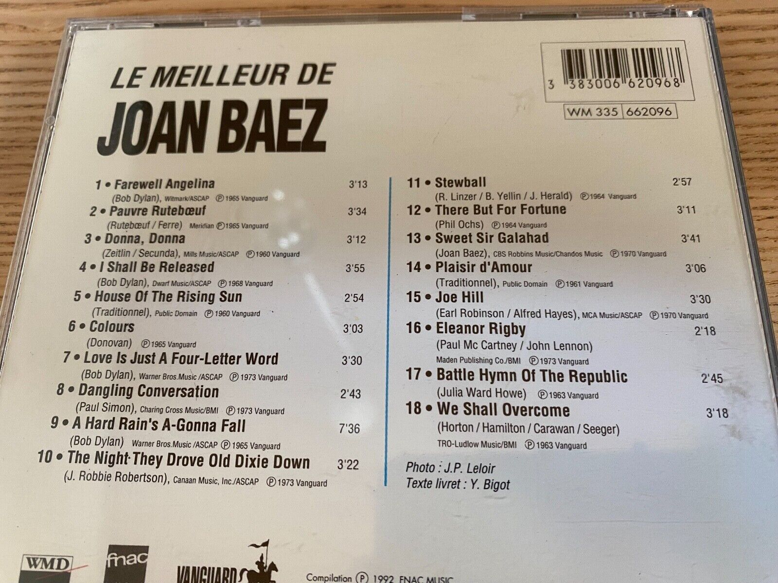 JOAN BAEZ "LE MEILLEUR DE JOAN BAEZ" 1992 FNAC MUSIC 18 TRACKS CD ALBUM FRANCE**