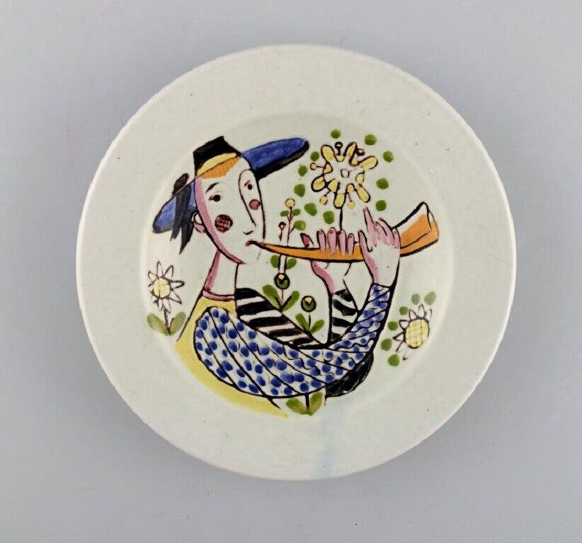 Carl-Harry Stålhane for Rörstrand Hand painted bowl in glazed stoneware