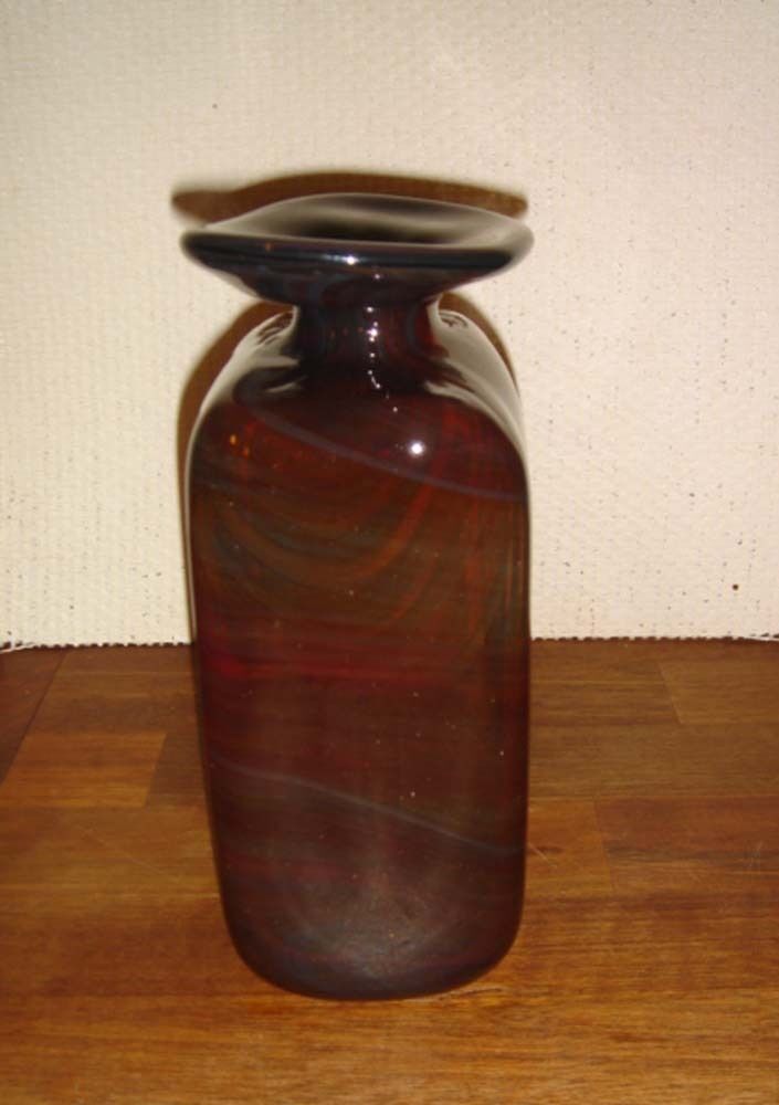 Rare LAVA vase 20½ cm Large  heavy PER LUTKEN 1970 Holmegaard signed