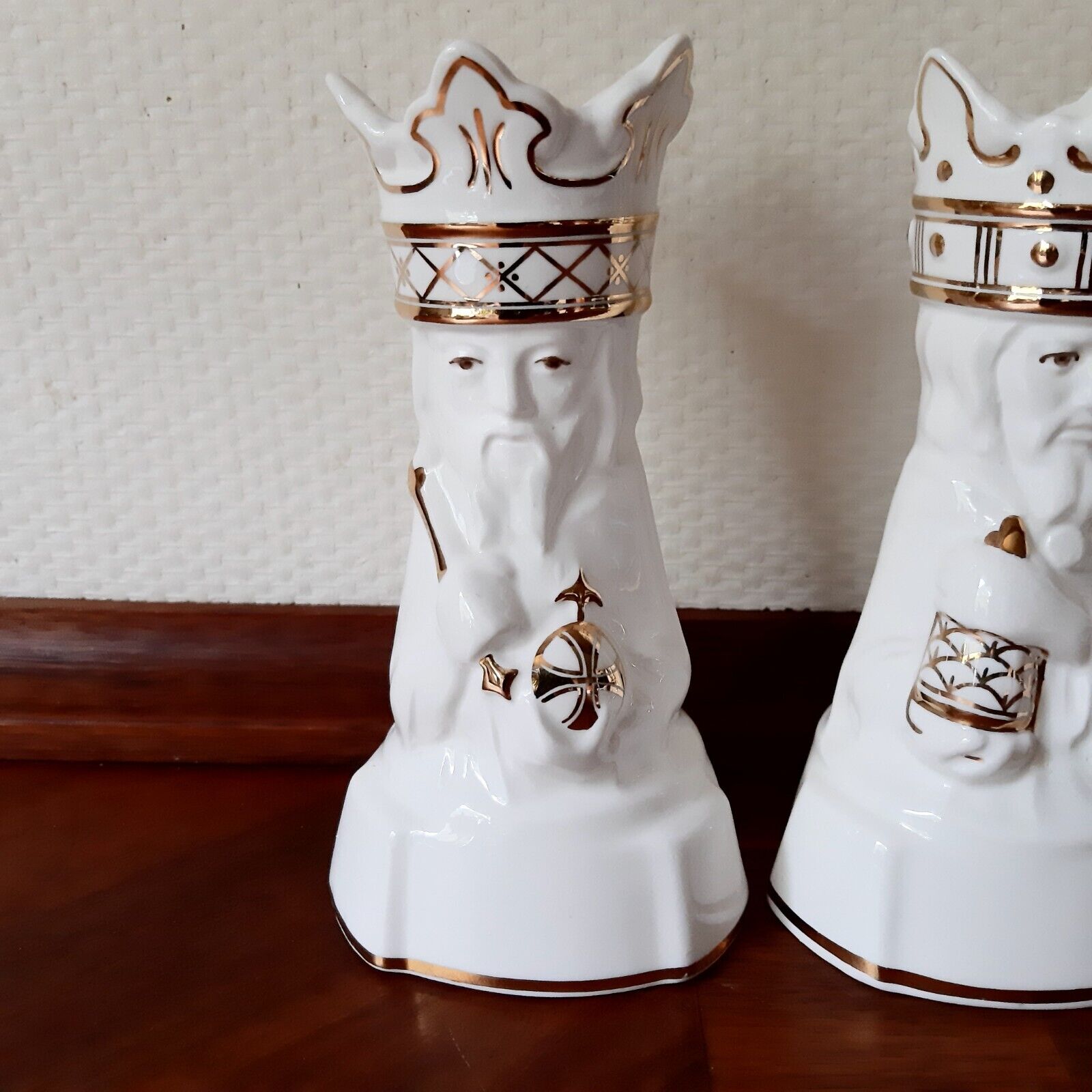 Set of 3 WISE MEN w Gold Fajance by Rasmus Harboe for ROYAL COPENHAGEN