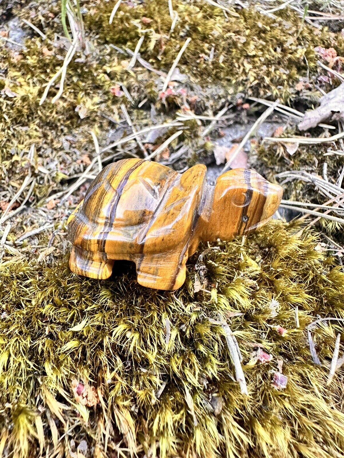 Handmade Turtle Made From Natural Tigereye Stone