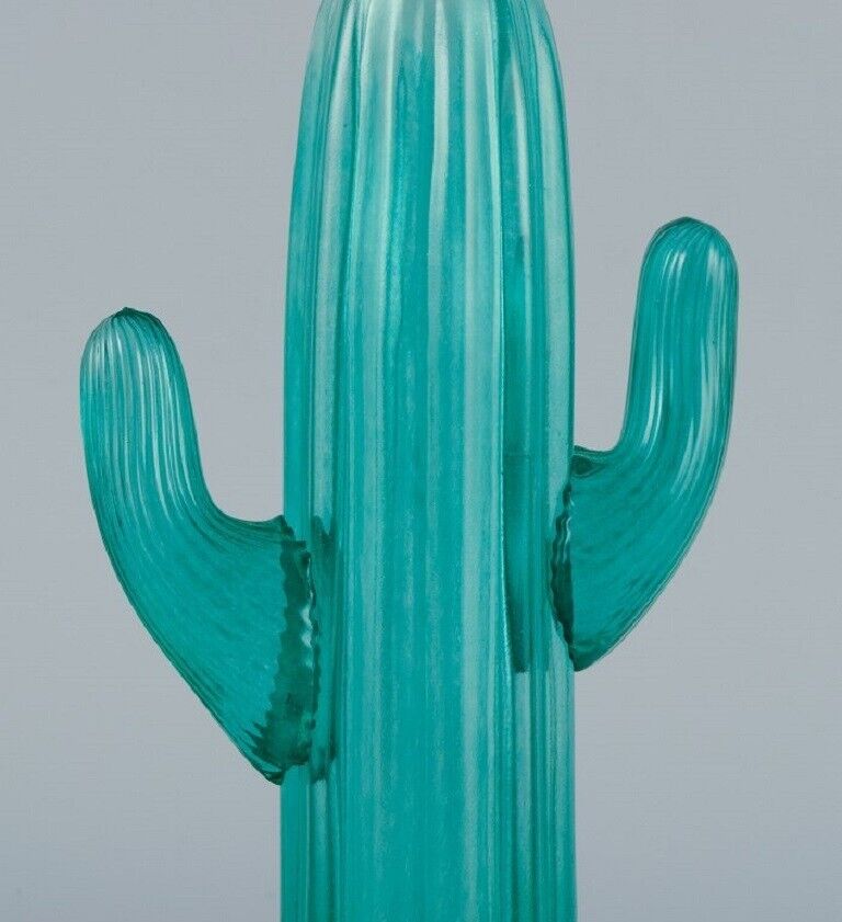 Gunnel Sahlin for Kosta Boda Cactus in turquoise art glass Approx 1980s