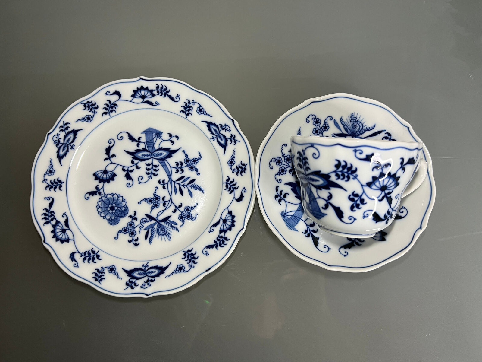 Blue Danube Blue Onion Coffee Cup Set with Dessert Plate