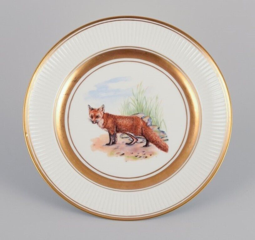 Royal Copenhagen six Fauna Danica style dinner plates in porcelain 1960s