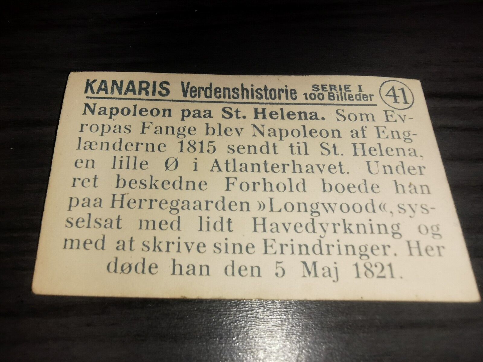 Napoleon Bonaparte on St Helena Kanaris World history 1926 Danish Version #41