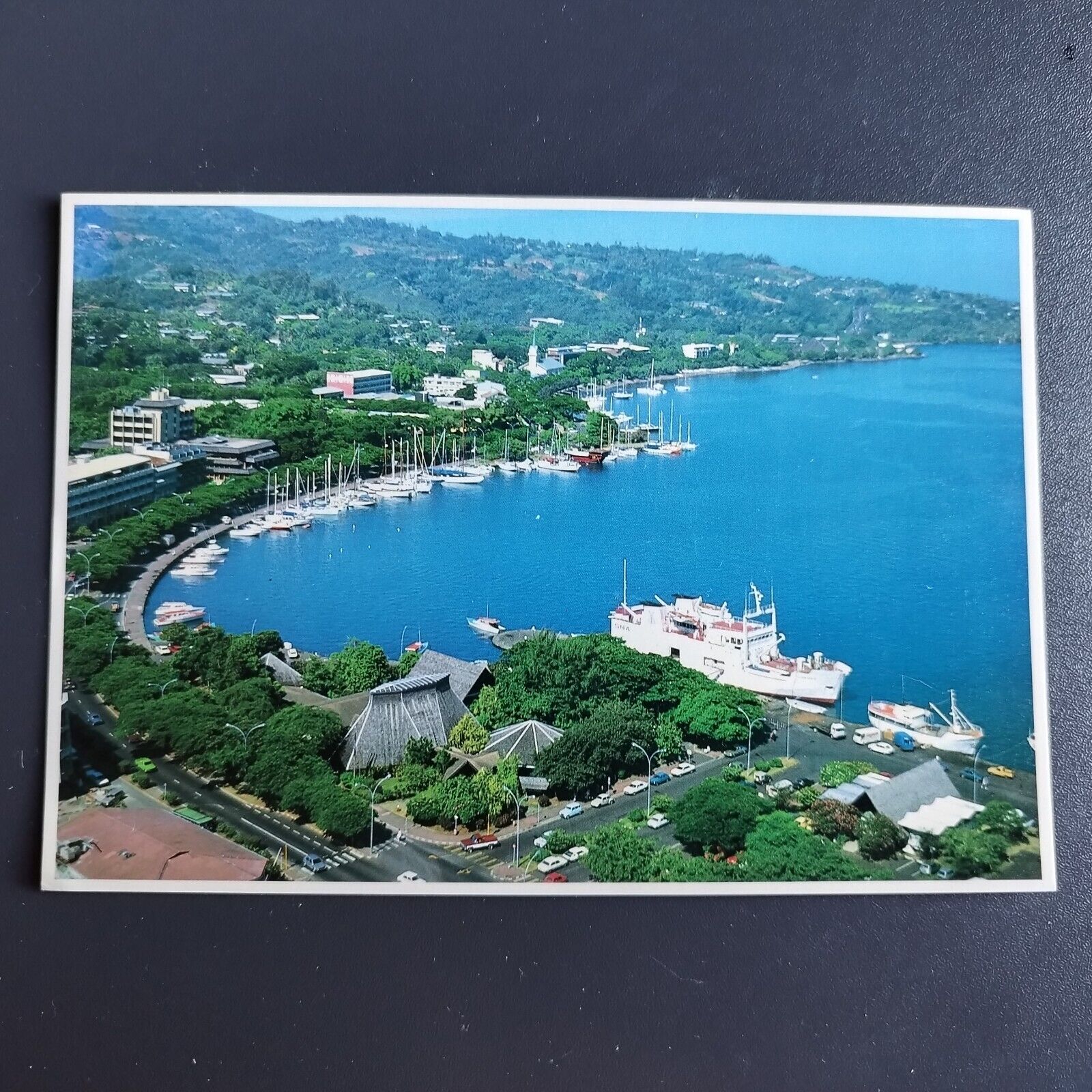 Tahiti Aerial view of Papeete Yacht Harbor