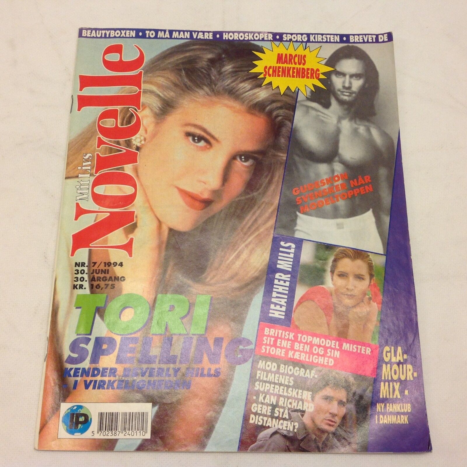 Tori Spelling Vtg Beverly Hills Original Danish Magazine 1994 "Mit Livs Novelle"