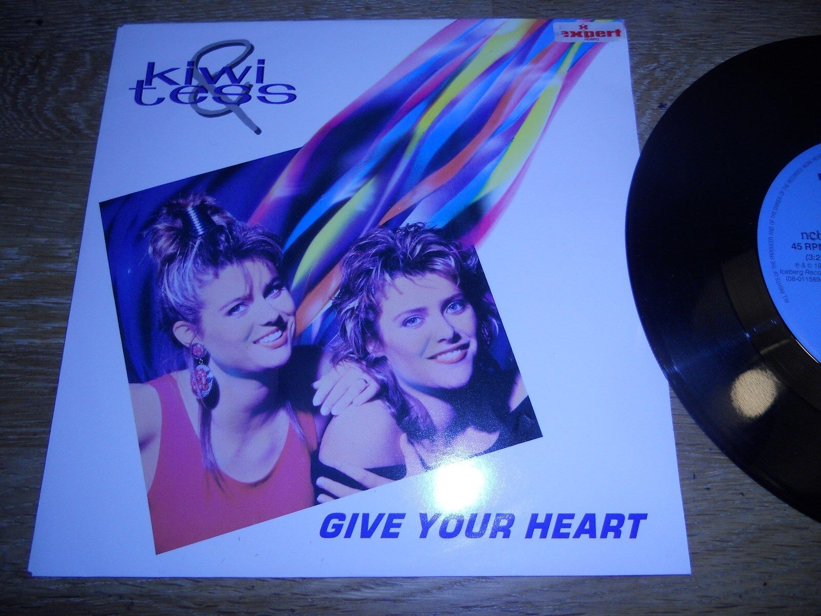 KIWI  TESS "GIVE YOUR HEART" 1989 ICEBERG RECORDS NCB RARE DANISH VINYL SINGLE*