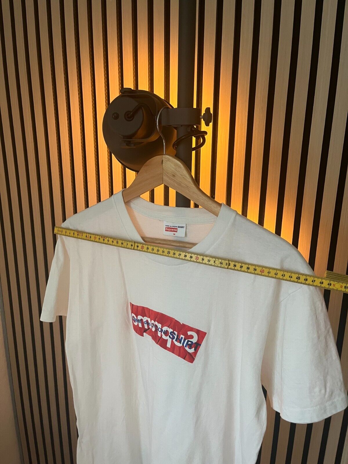 Supreme x Comme Des Garcons CDG Shirt Box Logo Tee White SS17 Size M