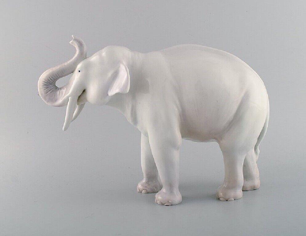 Axel Locher for Royal Copenhagen Large and rare porcelain figure Elephant