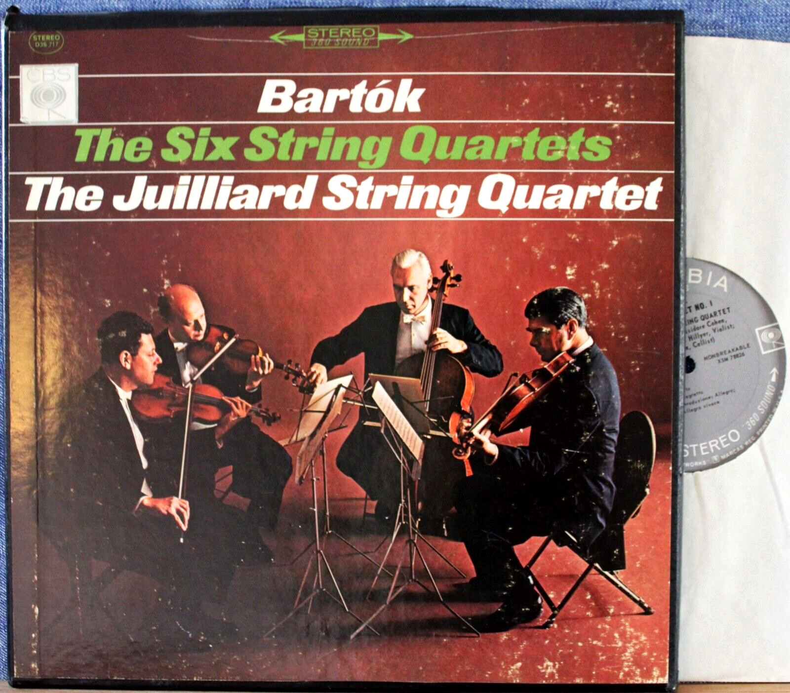 Juilliard SQ Bartok (Quartets 1-6) Col D3S 717 2-Eye Box (3) NM