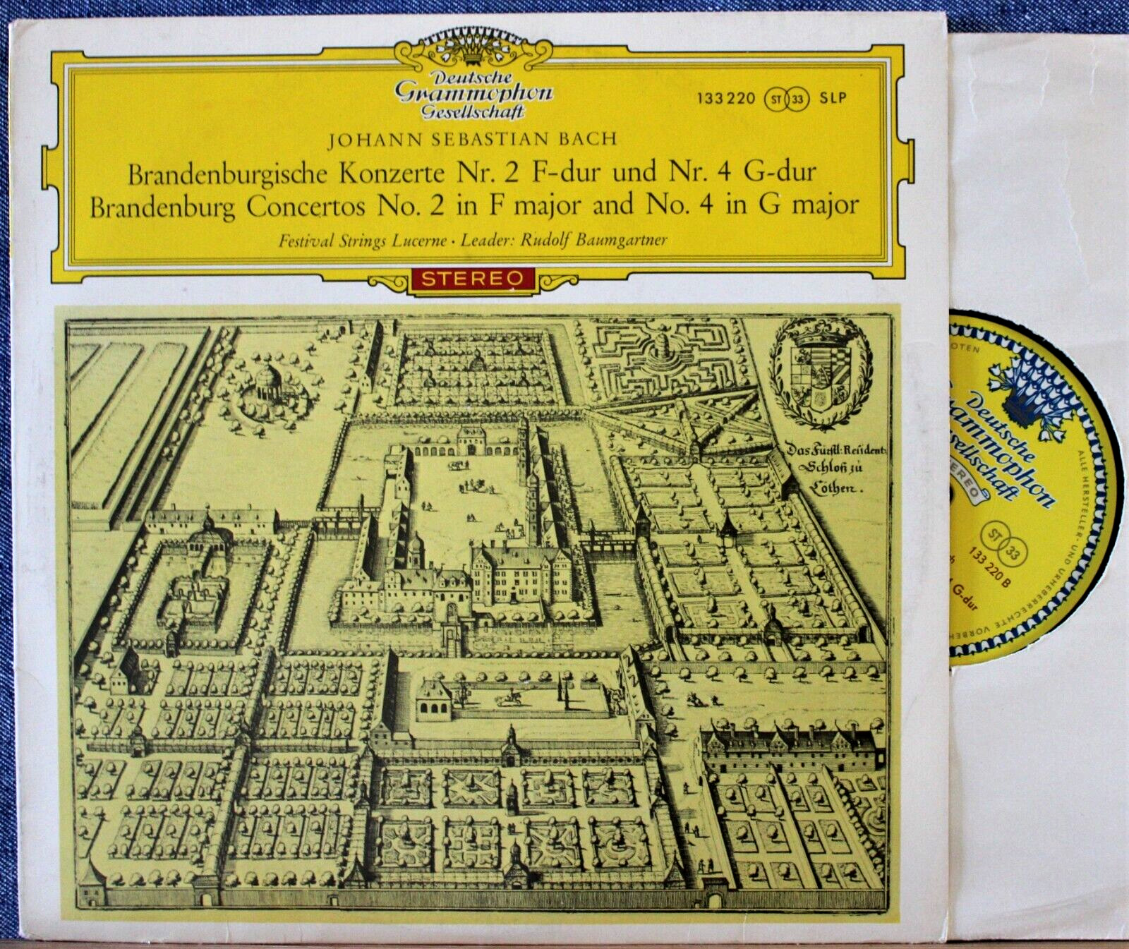 Baumgartner Bach (Brandenburg Concertos 2 + 4) DGG 133 220 red stereo (10") NM