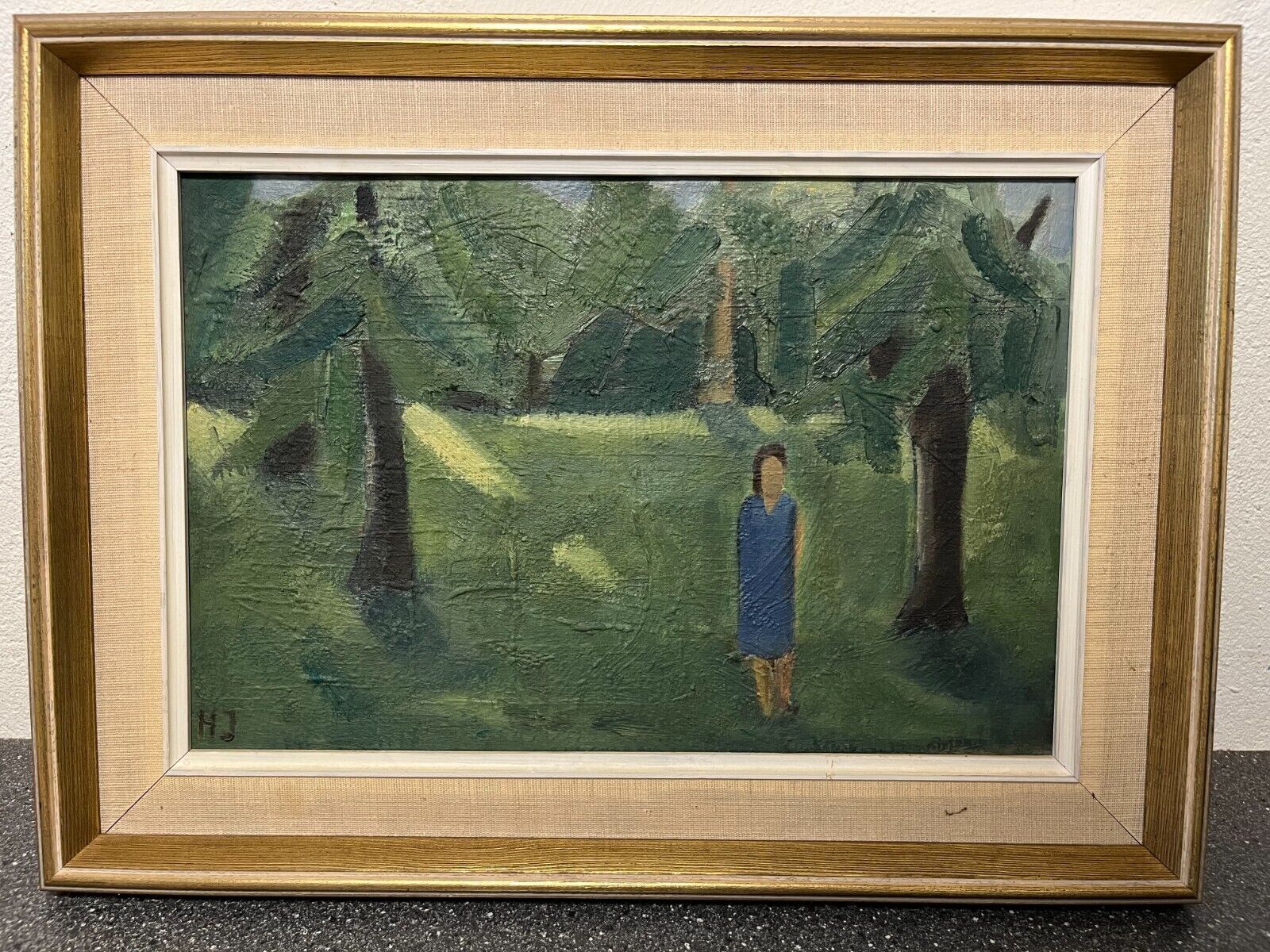 1977 Helmer Jørgensen Painting - Danish Midcentury Modern Artwork - 50x37cm