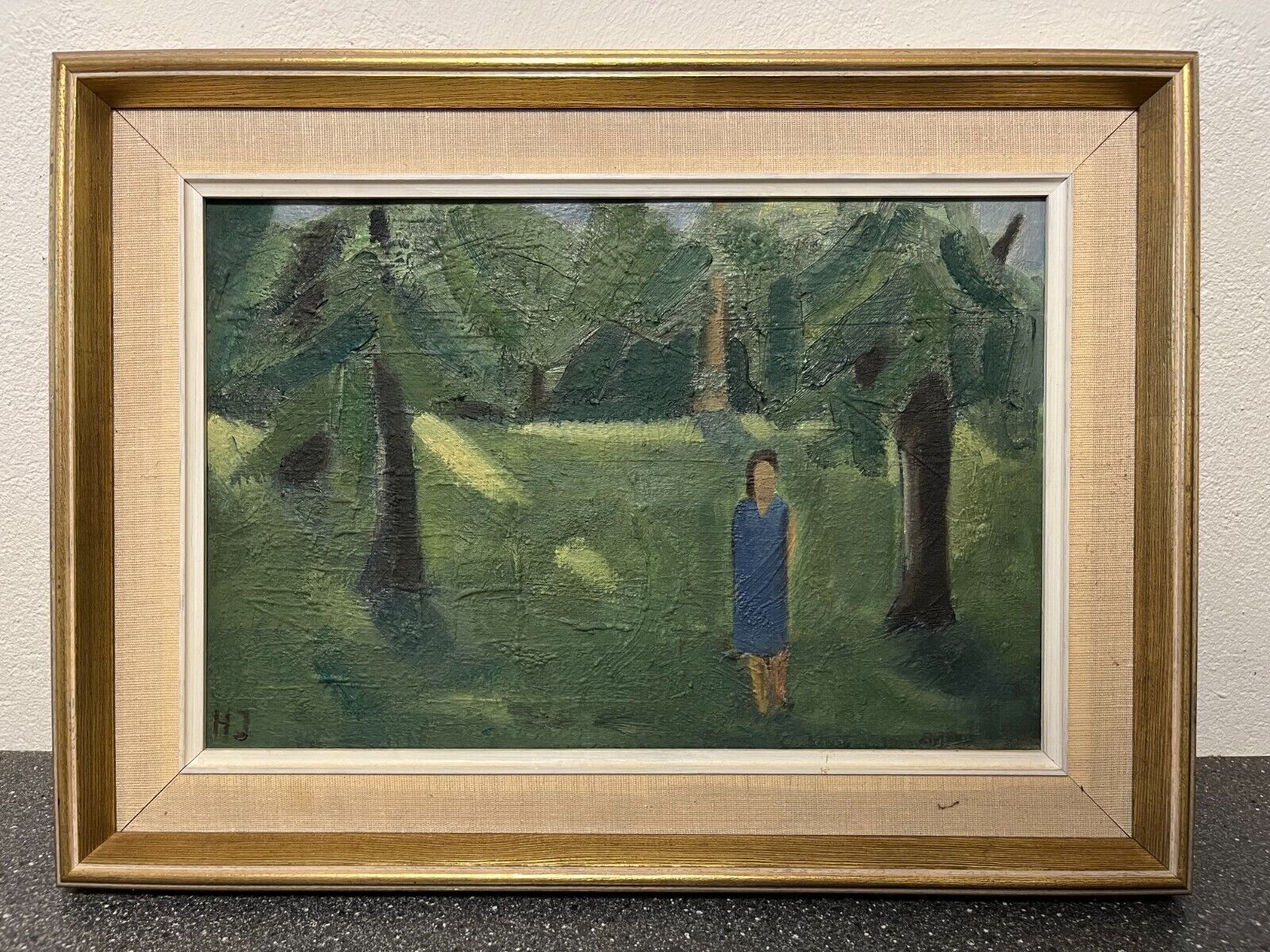 1977 Helmer Jørgensen Painting - Danish Midcentury Modern Artwork - 50x37cm