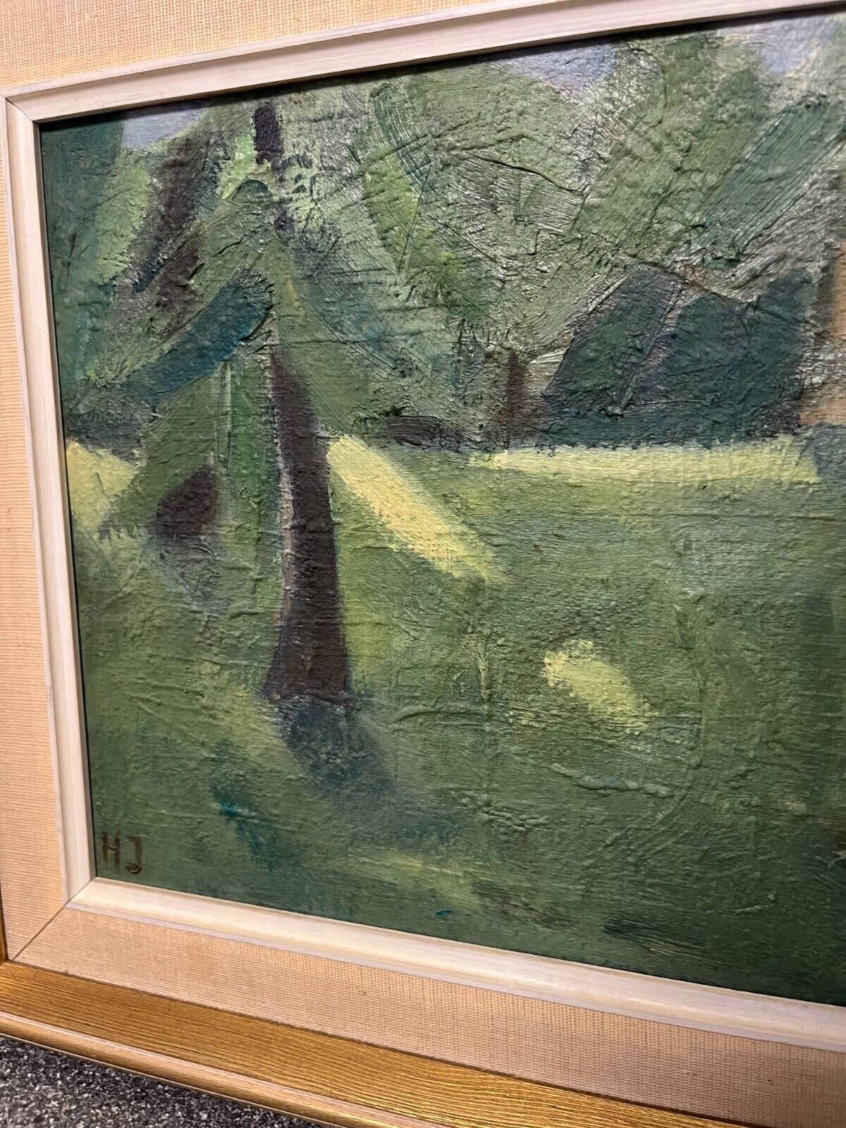 1977 Helmer Jørgensen Painting - Danish Midcentury Modern Artwork - 50x37cm