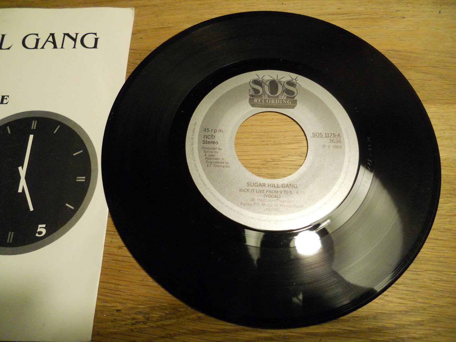 SUGAR HILL GANG "KICK IT LIVE FROM 9 TO 5" SWEDISH 7" SOS Recording Scandinavian