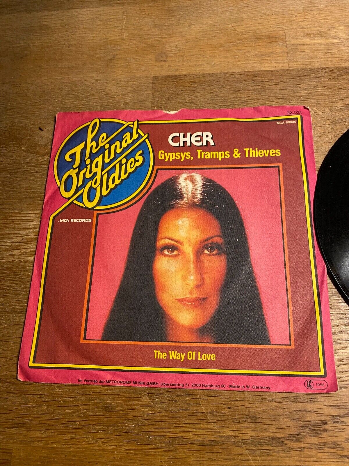 CHER "GYPSYS TRAMPS  THIEVES" 1971 MCA RECORDS WEST GERMAN PRESSED VINYL SINGL