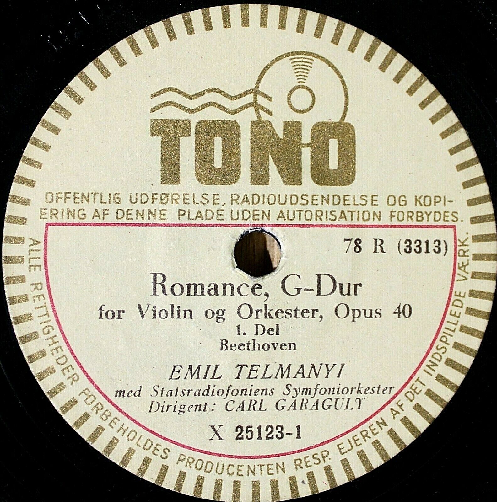 Telmanyi+Garaguly Beethoven (Romance op 40) Tono X 25123 NM(-)