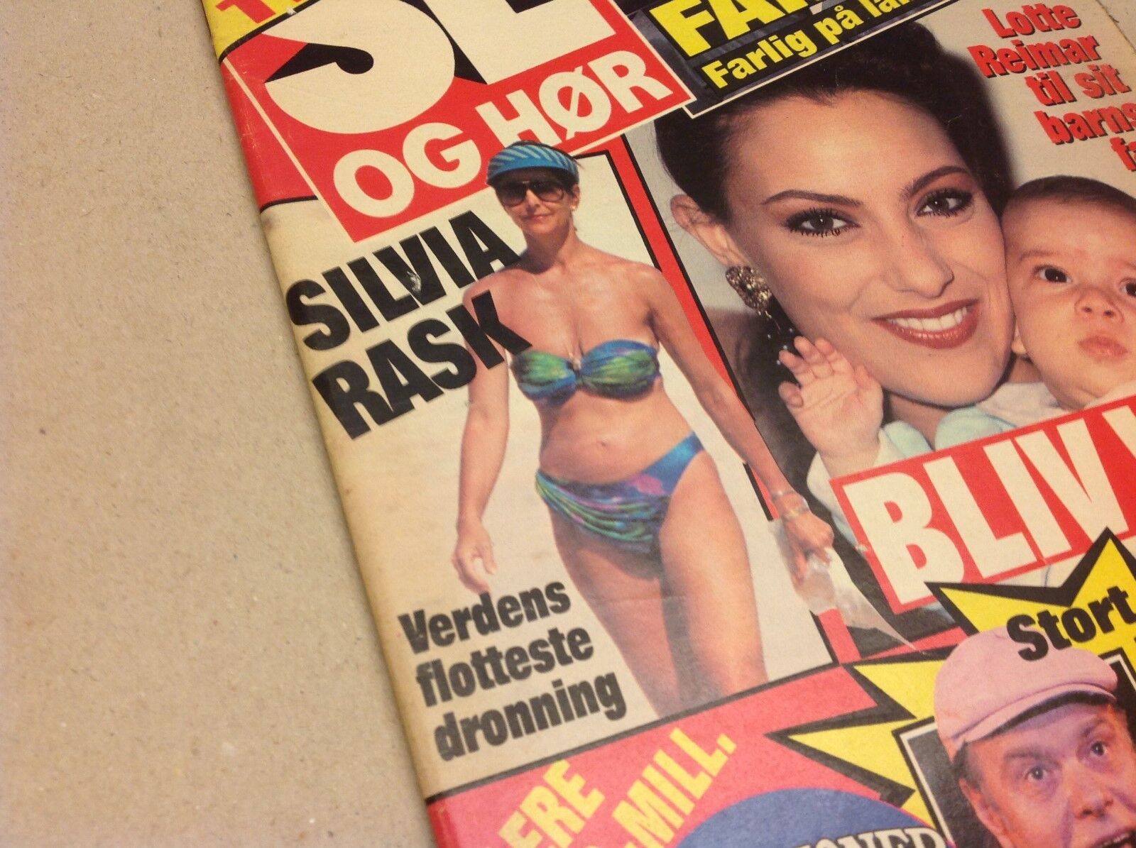 Queen Silvia of Sweden Gustav Front Cover Vtg Danish Magazine 1990 "Se og Hoer"