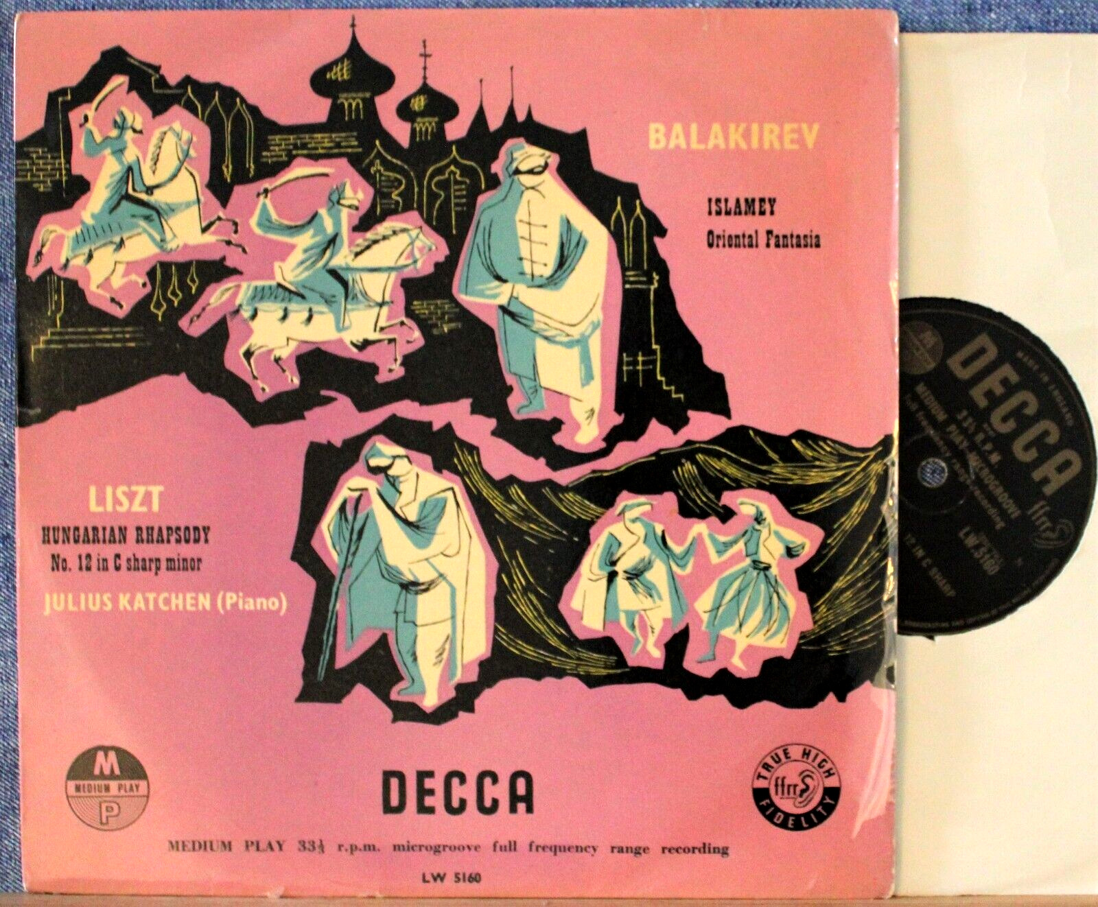 Katchen Balakirev (Islamey)+Liszt (Rhapsody 12) Decca LW 5160 (10") NM