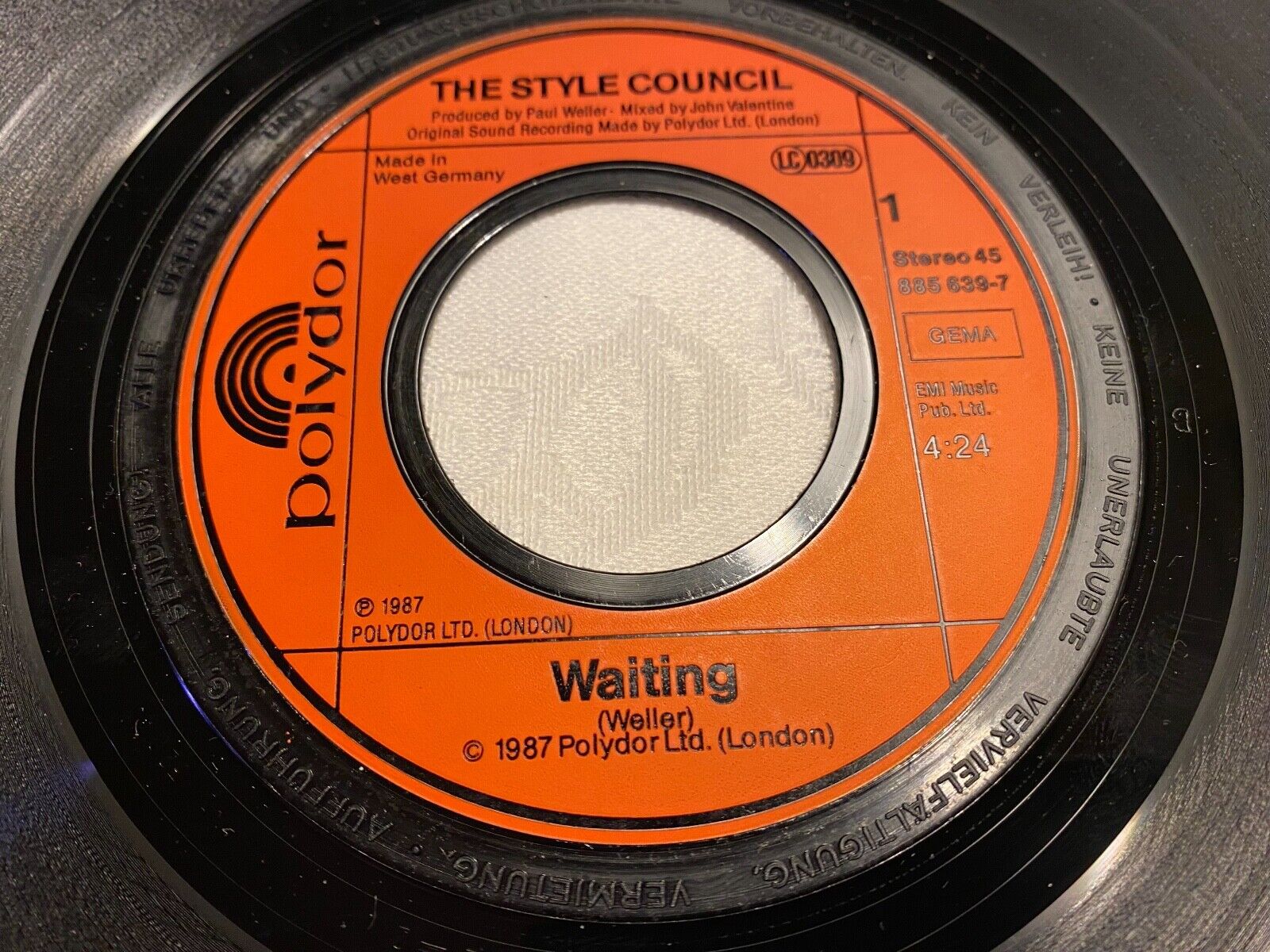 THE STYLE COUNCIL / PAUL WELLER "WAITING/FRANCOISE" 1987 POLYDOR RECORDS GERMANY