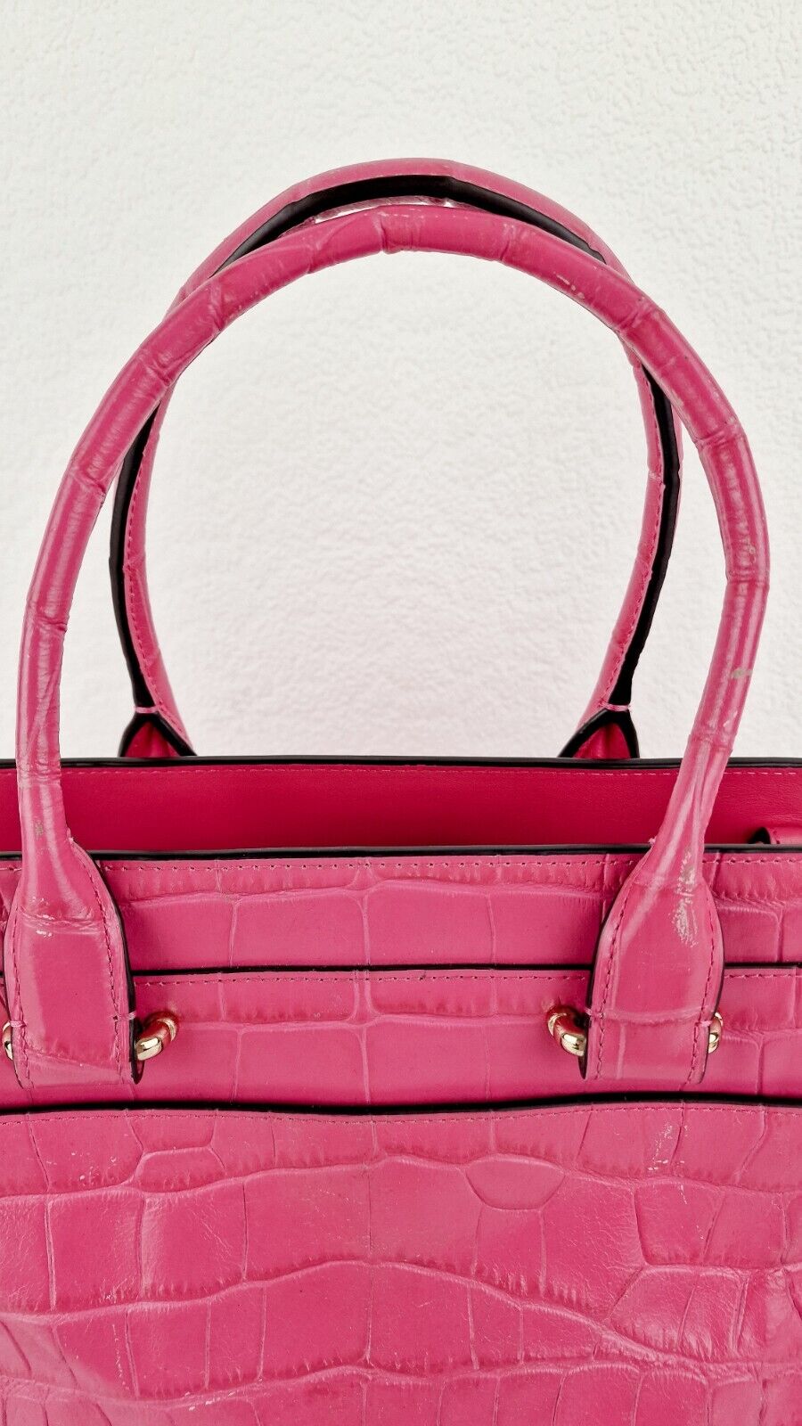 Coach Swagger Frame Bag Pink Croc Embossed Leather 37998 Handbag