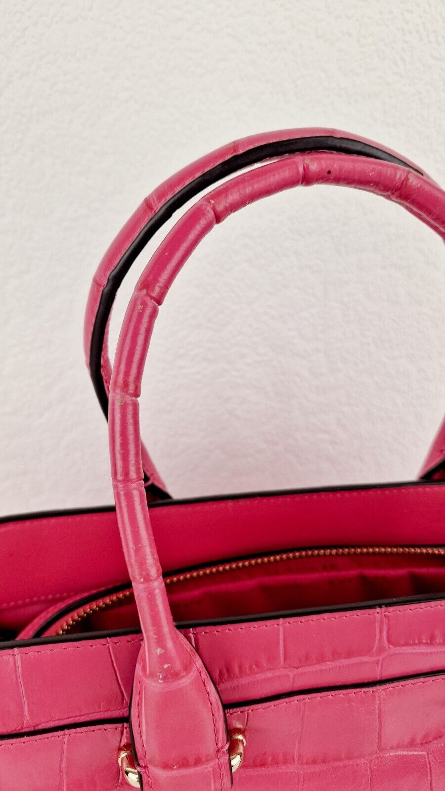 Coach Swagger Frame Bag Pink Croc Embossed Leather 37998 Handbag