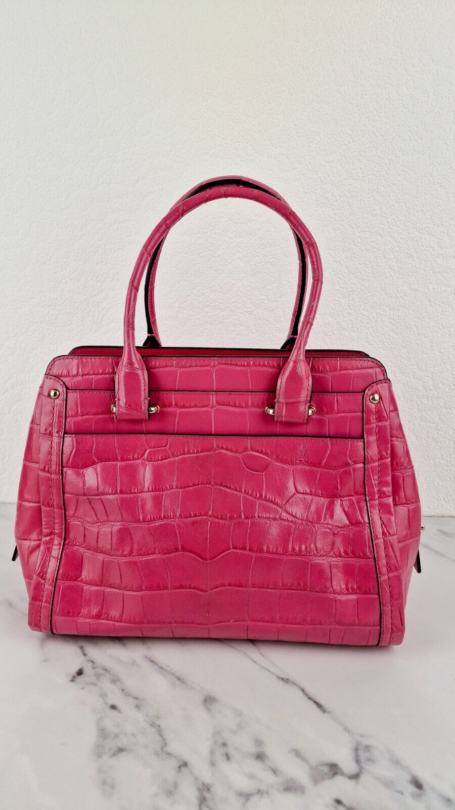 Coach Swagger Frame Bag Pink Croc Embossed Leather 37998 Handbag