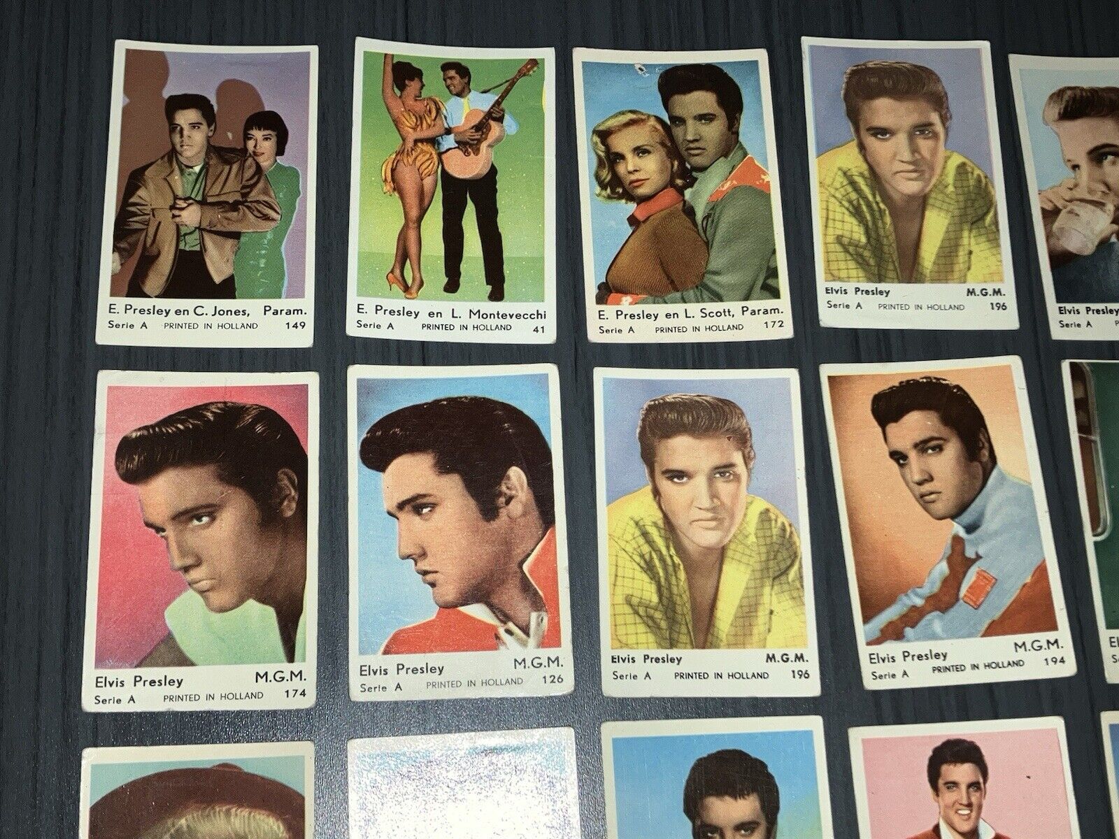 15 VINTAGE CARDS OF ELVIS PRESLEY 1958 DUTCH GUM SERIE A KING OF ROCK N ROLL