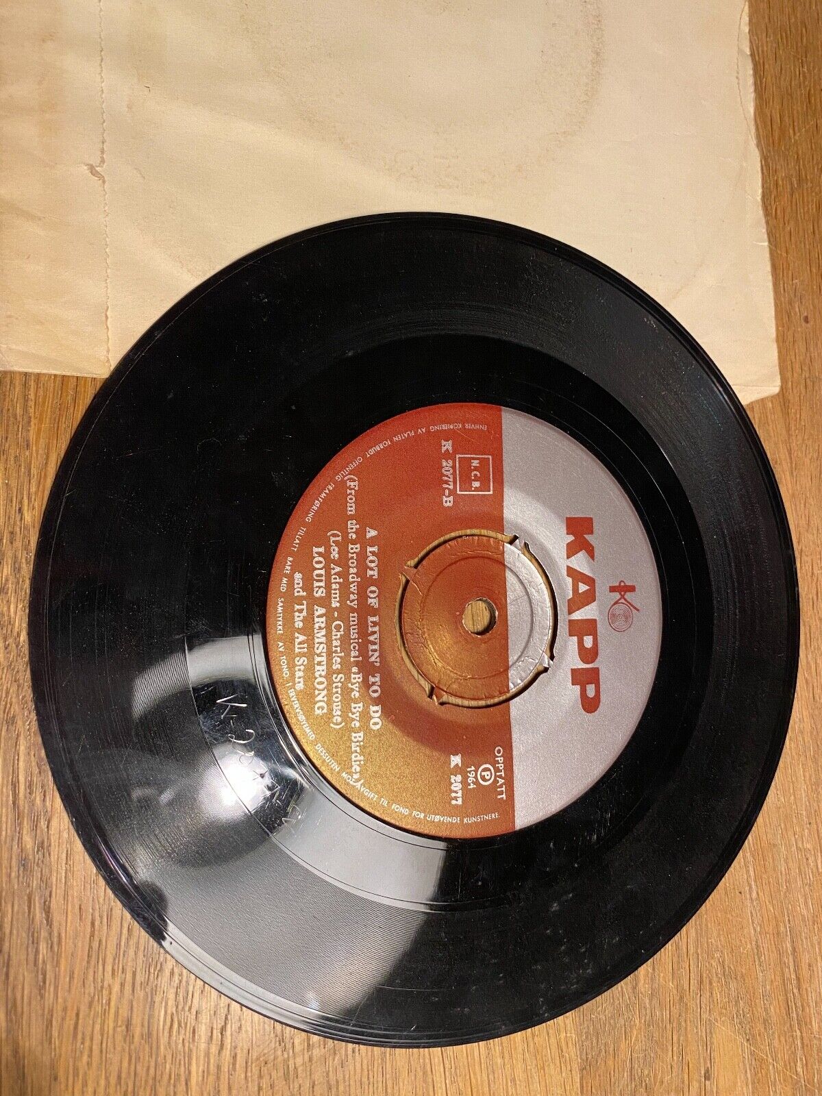 LOUIS ARMSTRONG "HELLO DOLLY/A LOT OF LOVIN´ TO DO" 1964 NCB KAPP RECORDS SWEDEN