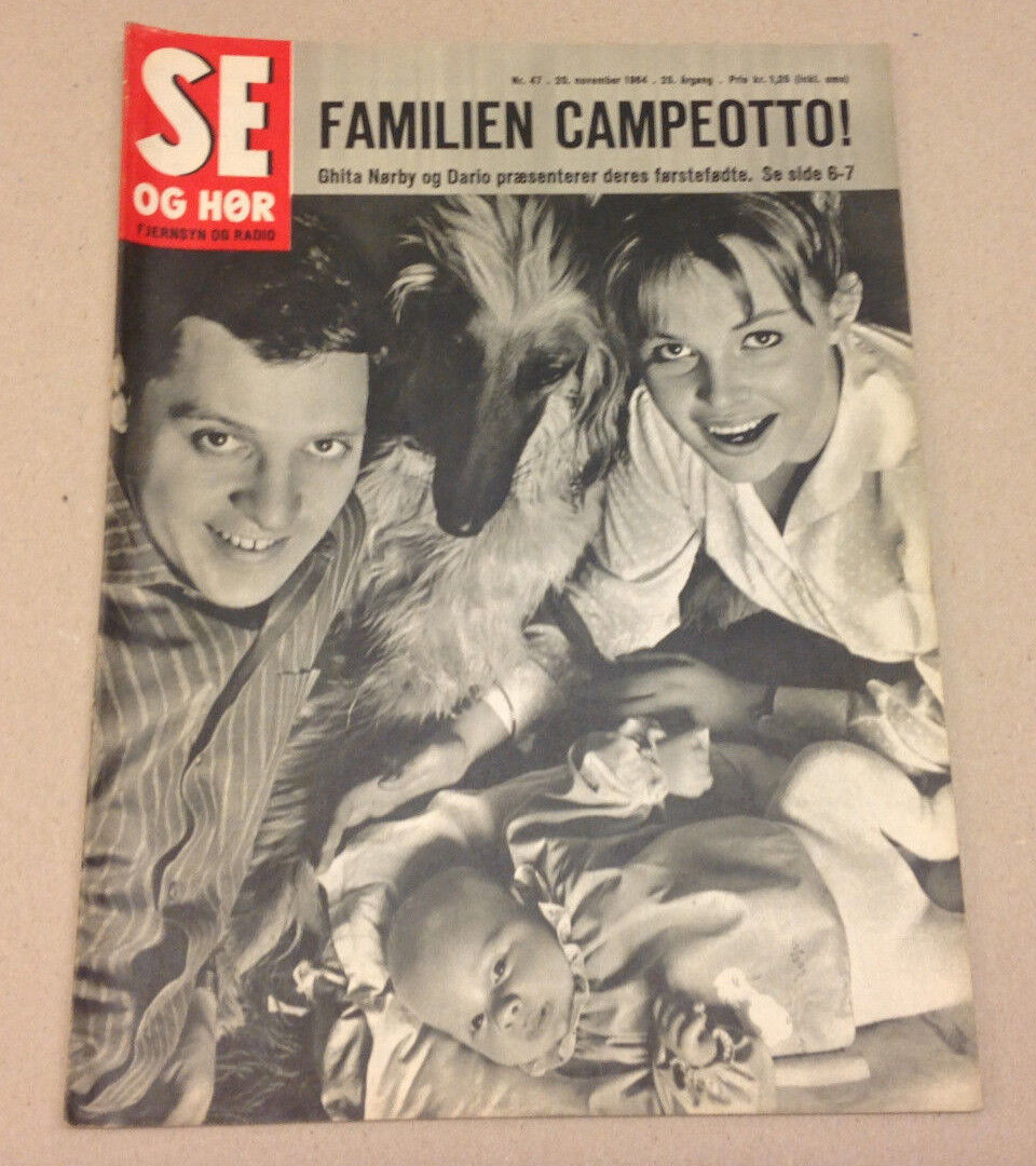 DARIO CAMPEOTTO GHITA NORBY OR GHITA NØRBY COVER ON VINTAGE Danish Magazine 1964