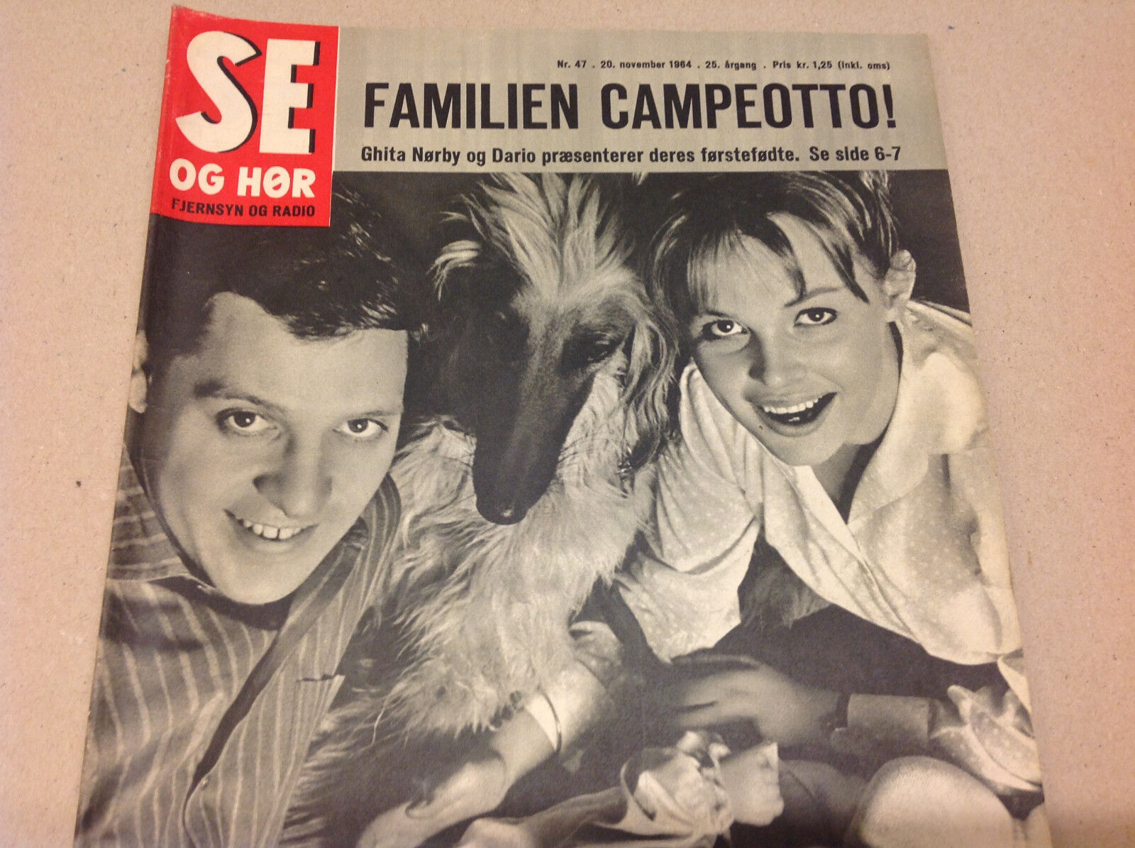 DARIO CAMPEOTTO GHITA NORBY OR GHITA NØRBY COVER ON VINTAGE Danish Magazine 1964