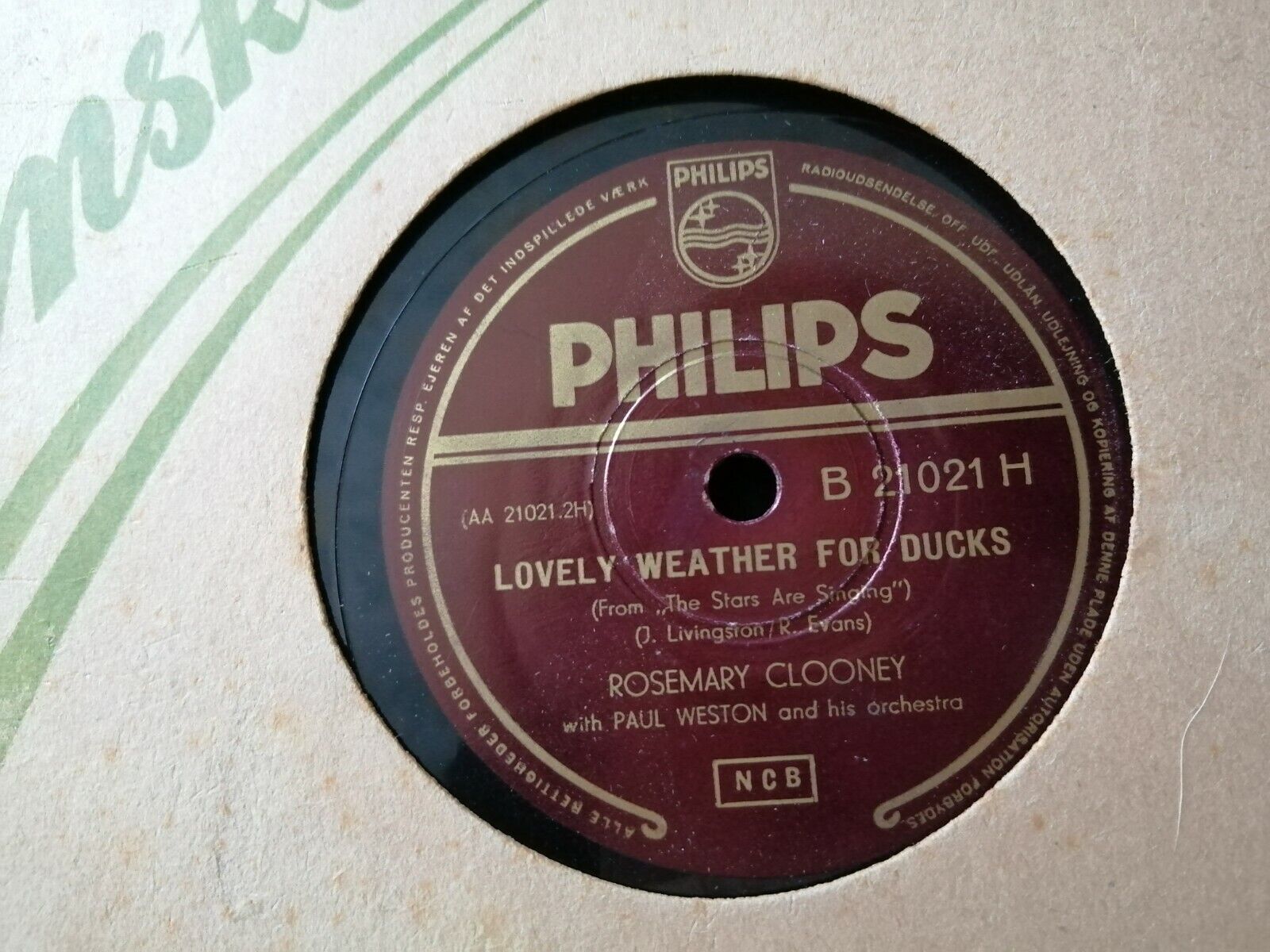 78 rpm shellacROSEMARY CLOONEYHaven't Got A Worry/Lovely Weather For Ducks