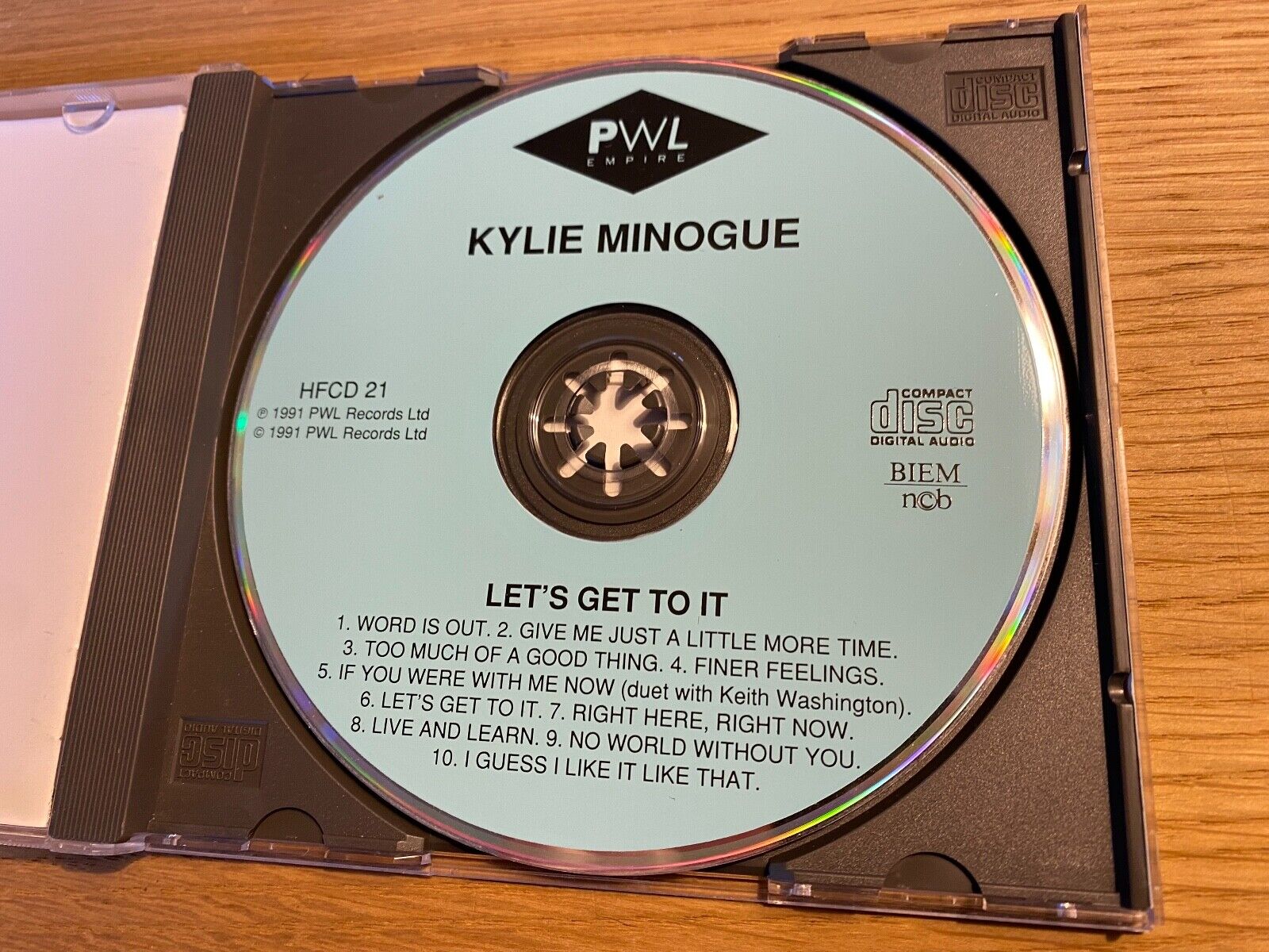 KYLIE MINOGUE "LET´S GET TO IT" 1991 CD ALBUM 10 POP TRACKS PWL RECORDS SWEDEN