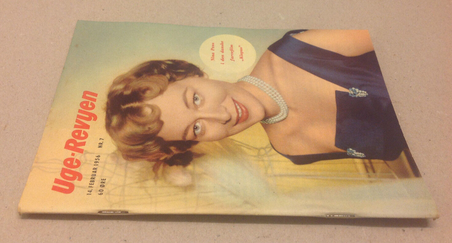 NINA PENS FRONT COVER SOPHIA LOREN LUX SOAP BACK COVER VTG Danish Magazine 1956