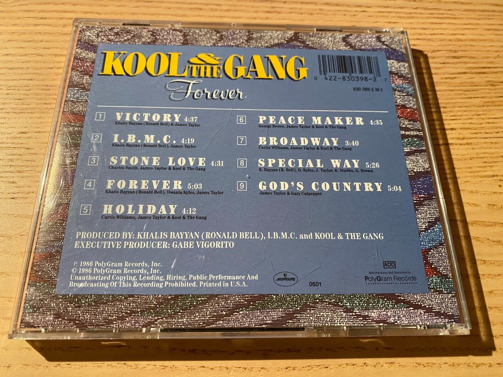 KOOL  THE GANG "FOREVER" 1986 MERCURY RECORDS 9 TRACK 1 PRESS CD ALBUM GERMANY