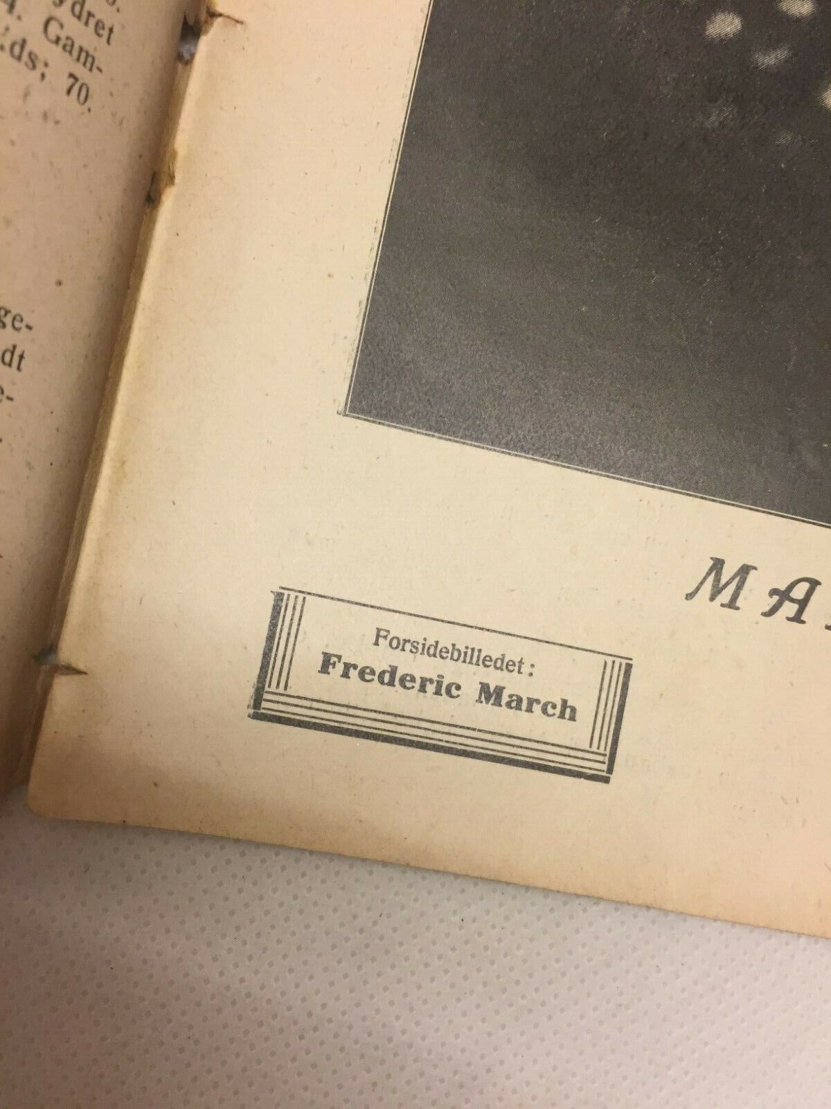 Frederic March Complete Antique Vintage Danish Magazine 1933 Københavnerinden