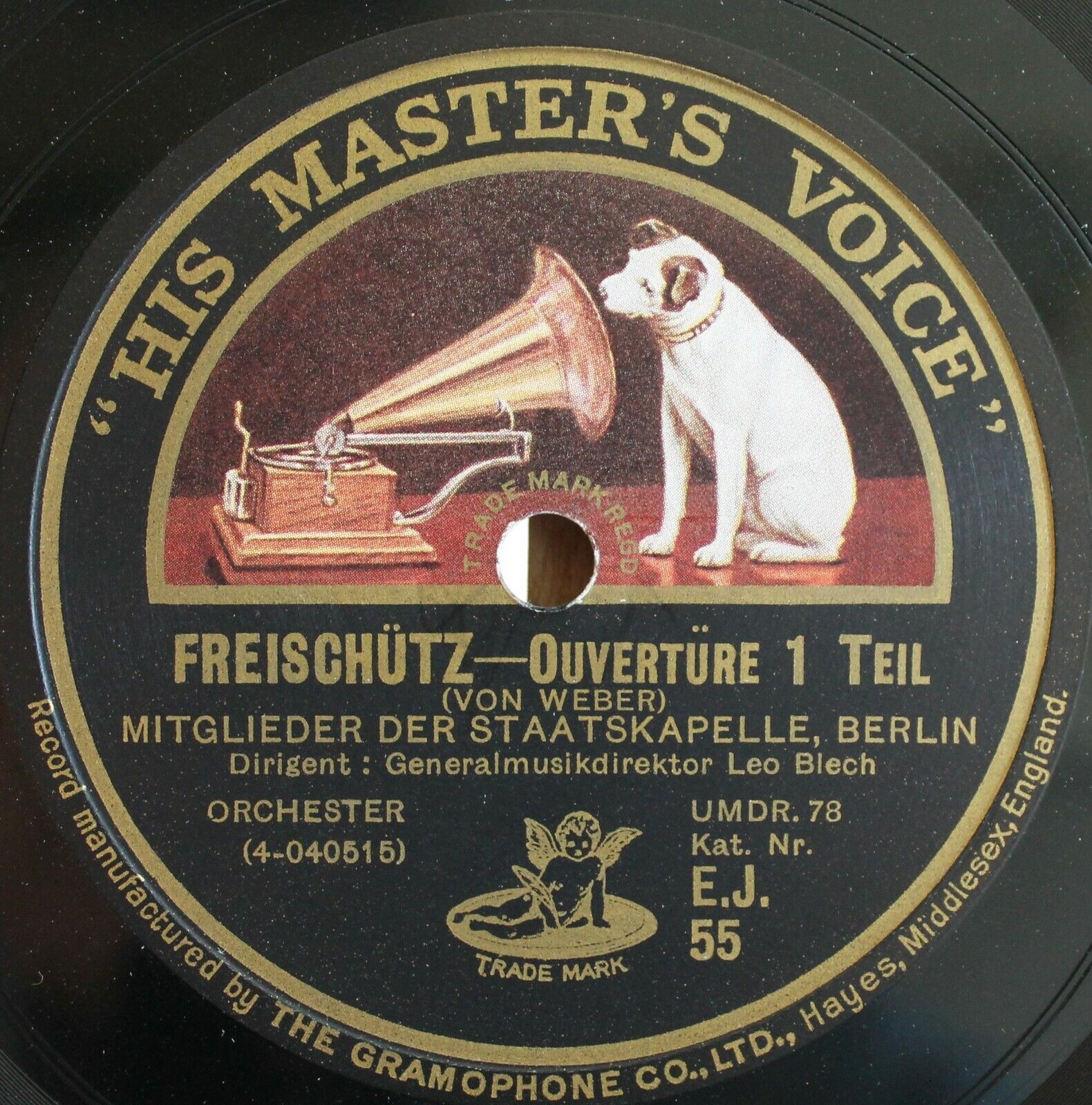 Blech Weber (Freischütz - overture) HMV EJ 55 NM(-)