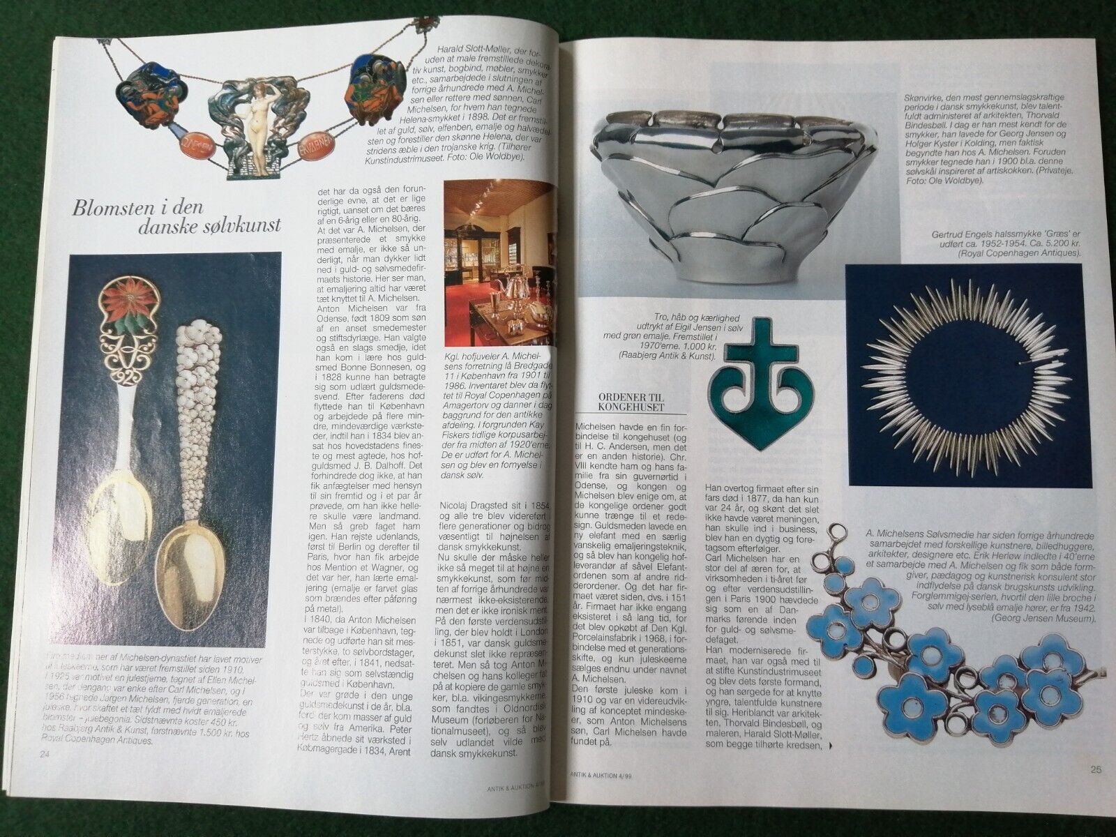 Danish magazineANTIK  AUKTIONFrom Oct 1999Michelsen Xmas spoons Silver