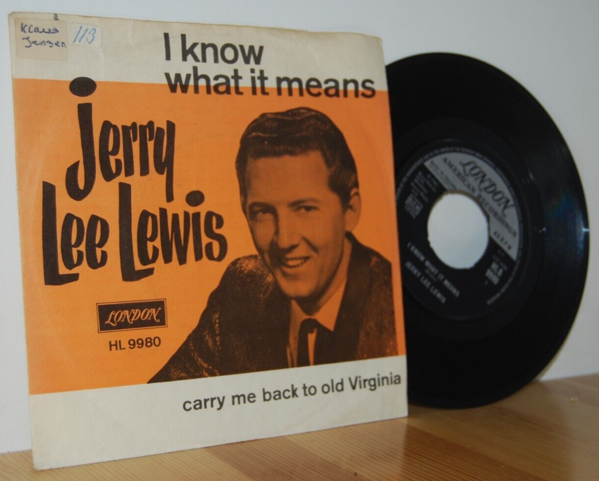 JERRY LEE LEWIS I Know What It Means RARE Danish PS Picture Sleeve 45 7''