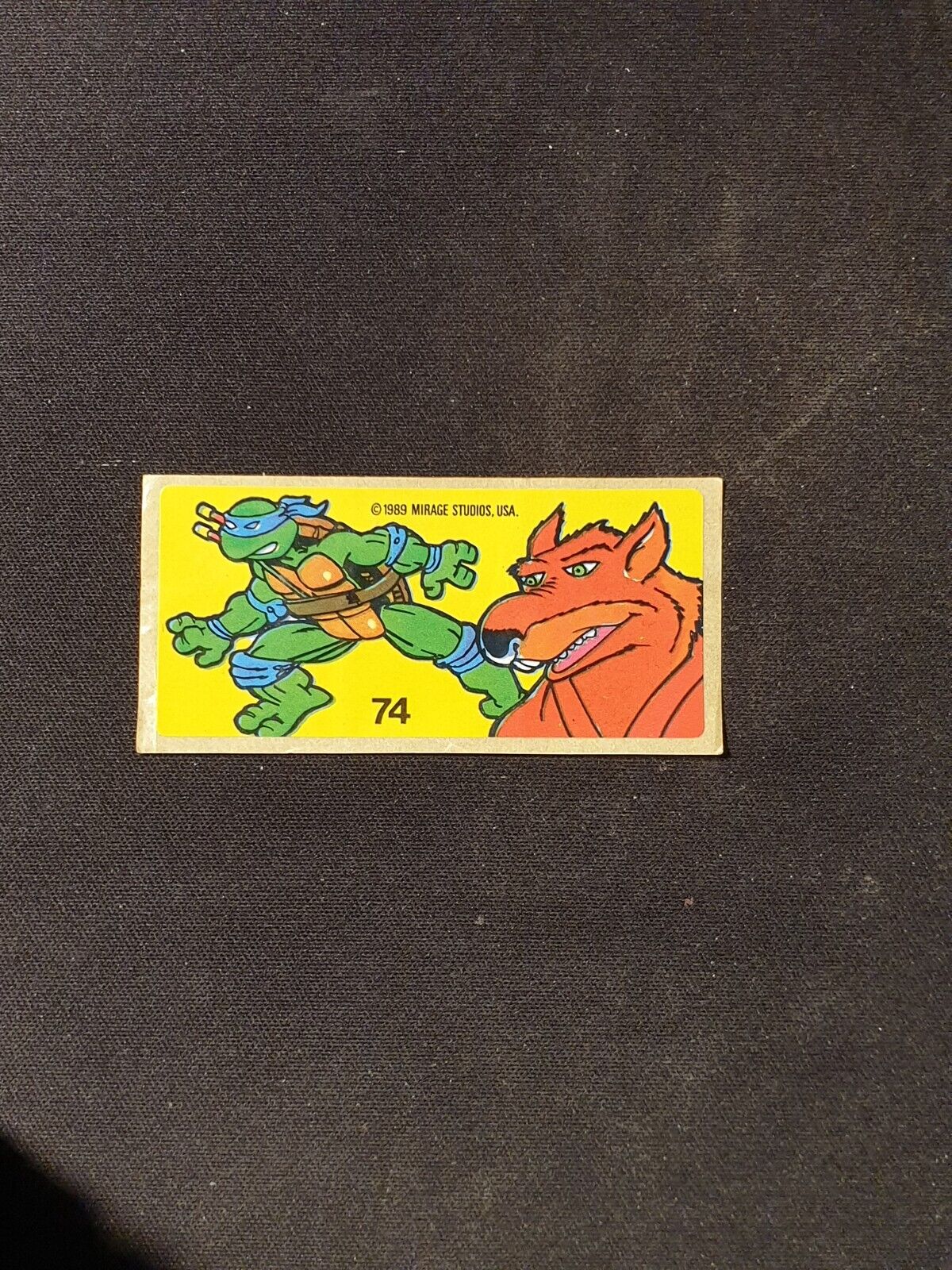 1989 TEENAGE MUTANT NINJA TURTLES Mirage Studios BUBBLE GUM Sticker No 74