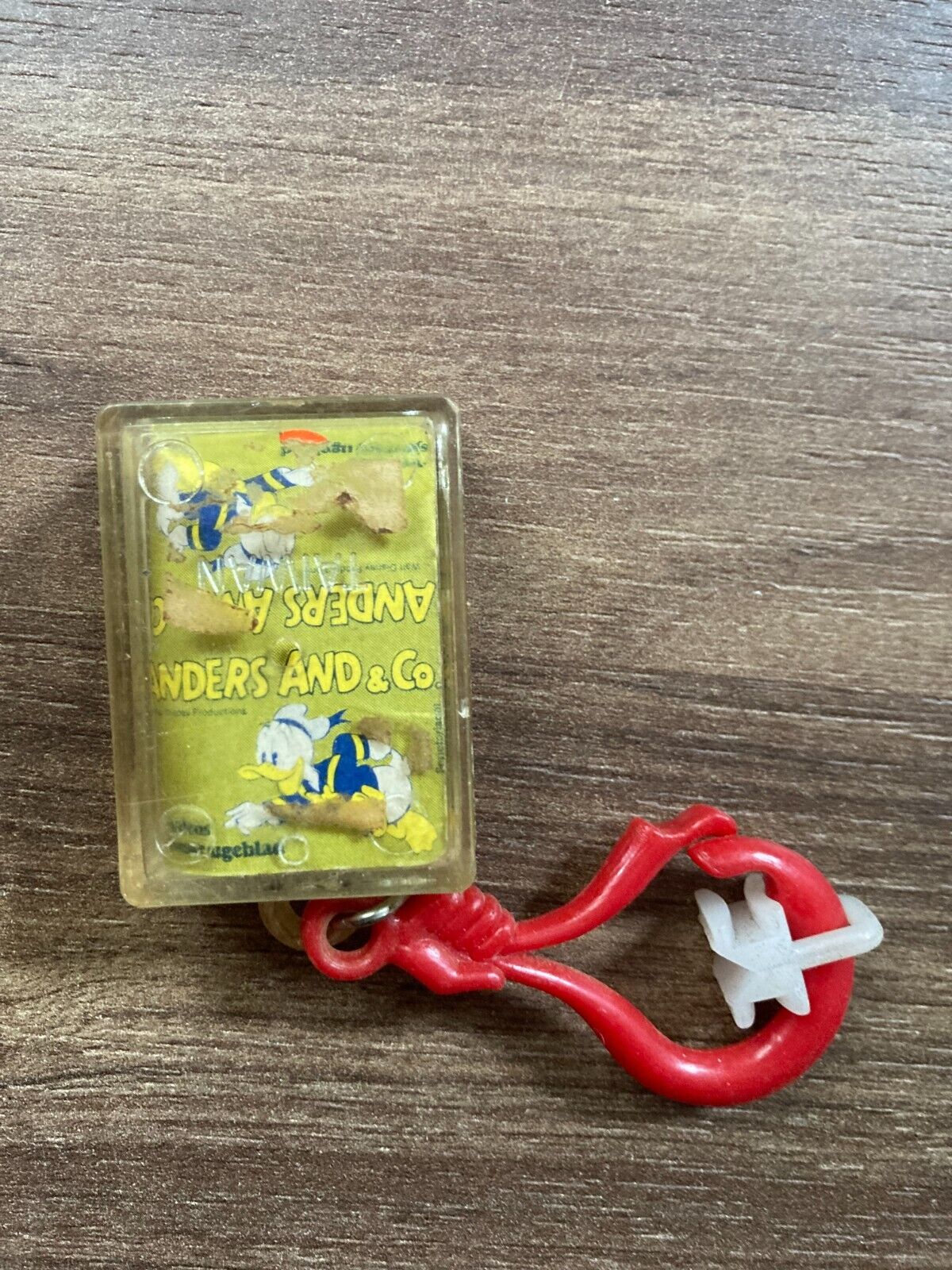 Vintage Joker Playing Card Plastic Keychain - Donald Duck Mickey Mouse Denmark