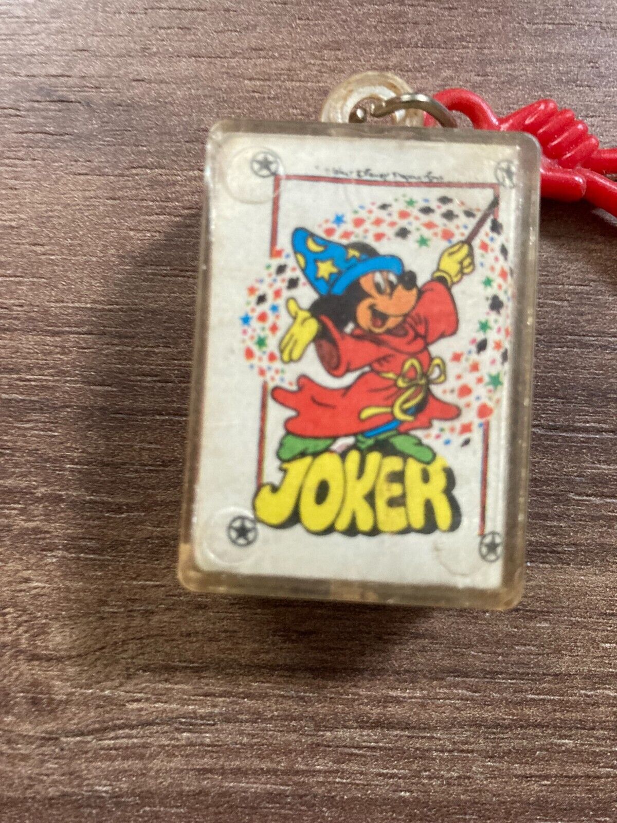 Vintage Joker Playing Card Plastic Keychain - Donald Duck Mickey Mouse Denmark