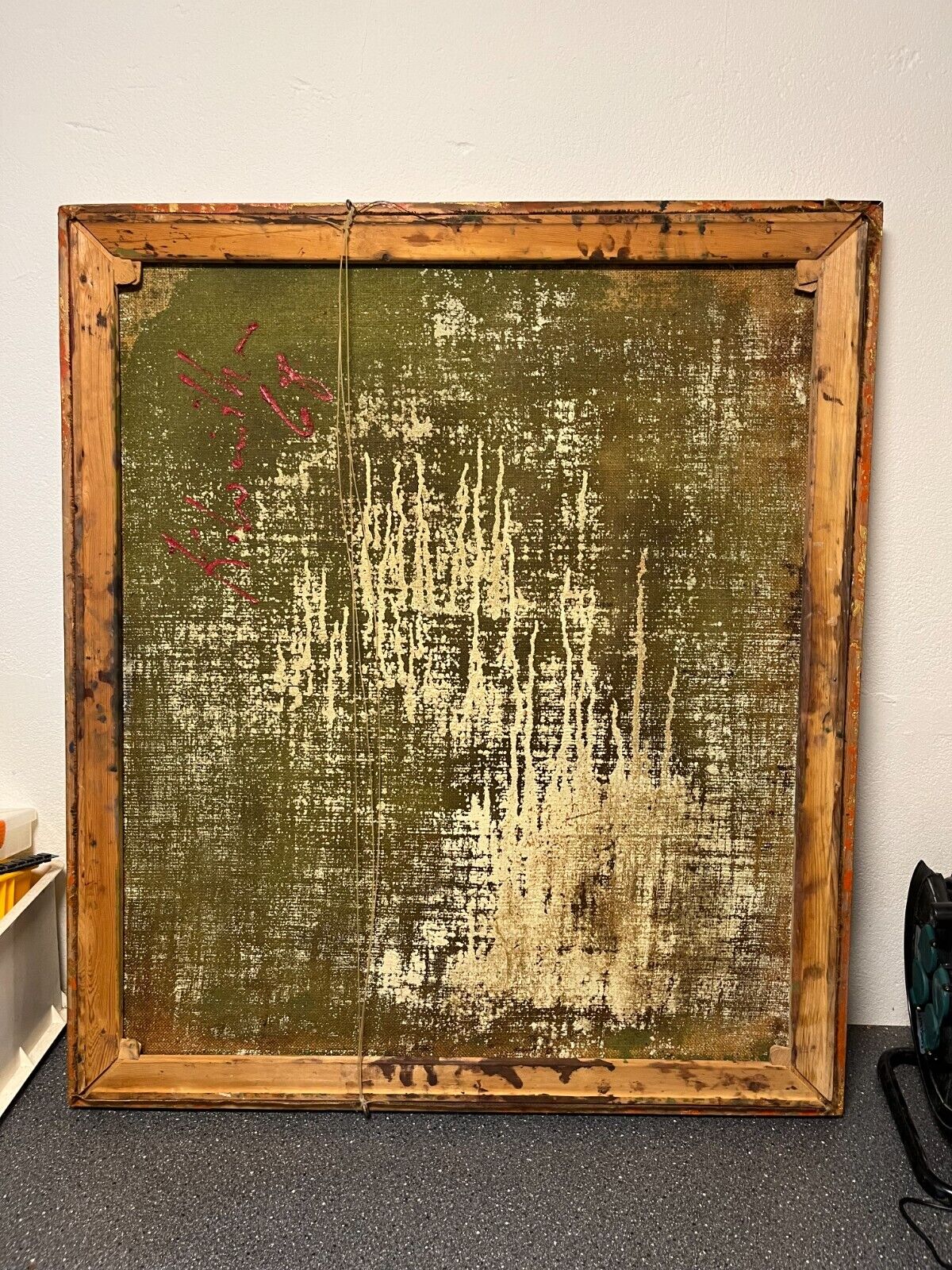 Mid-Century Modern Danish Abstract Oil Painting Signed Artist (1968) - 82x92 cm