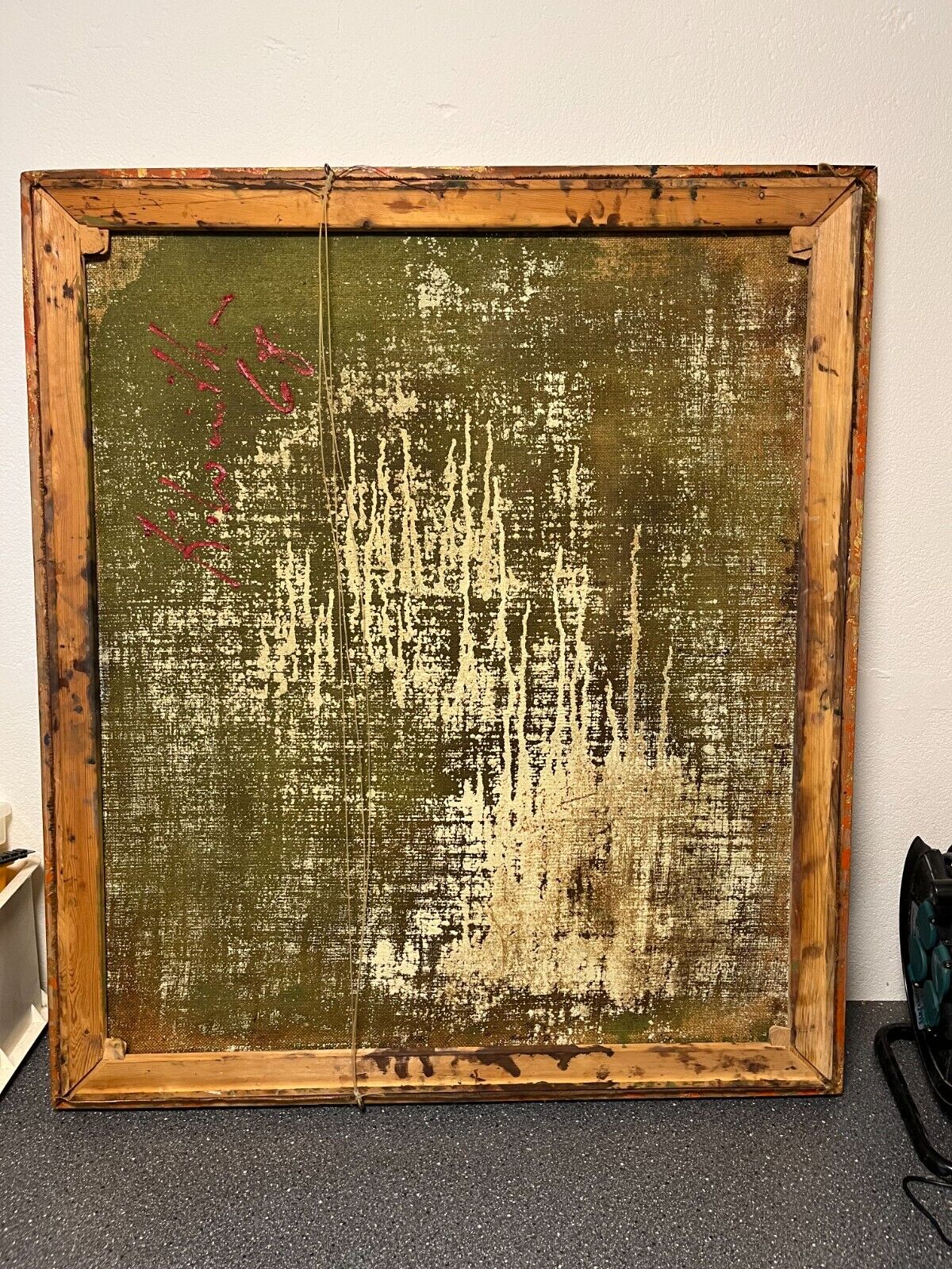 Mid-Century Modern Danish Abstract Oil Painting Signed Artist (1968) - 82x92 cm